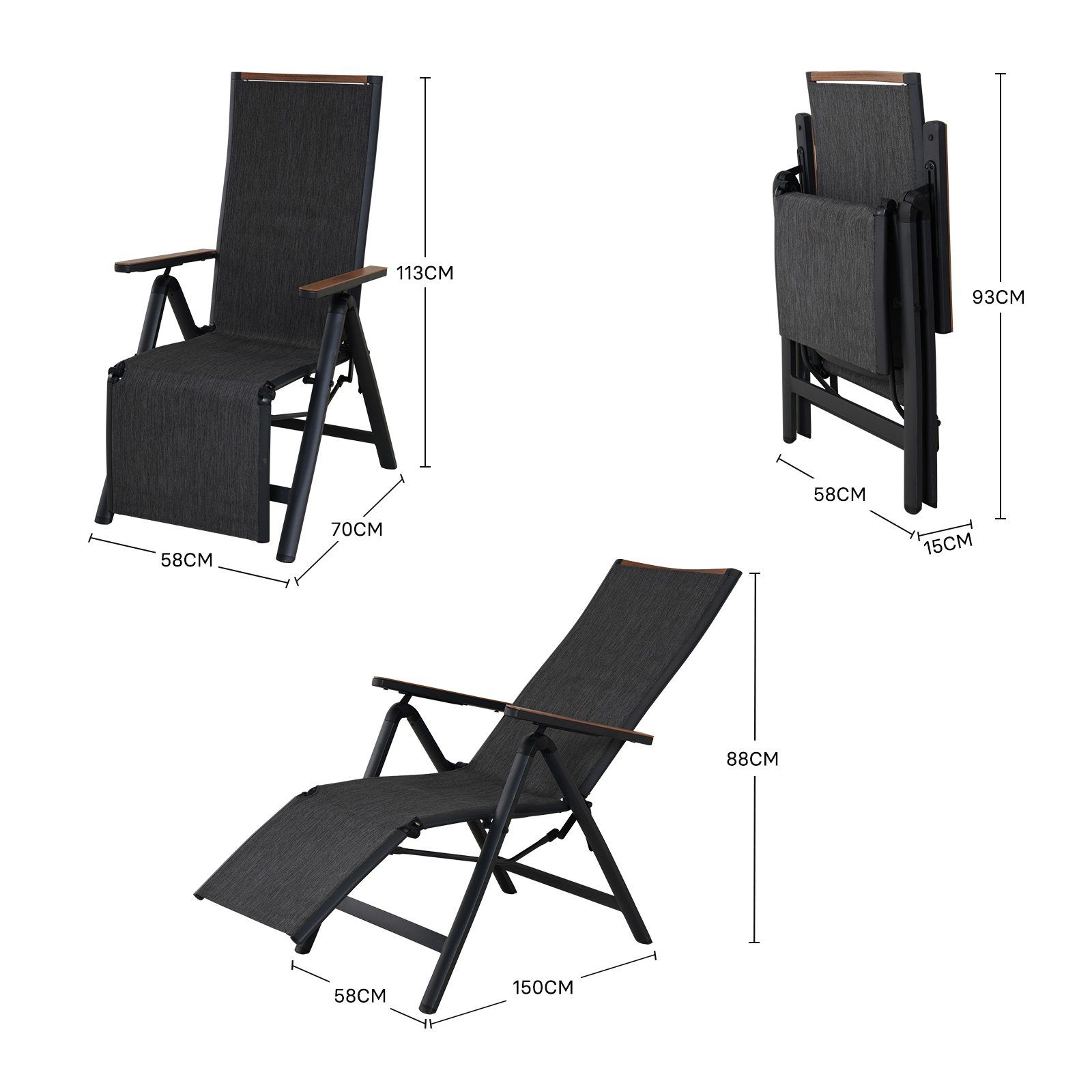 Grand patio Gartenliege Liegestuhl, Rückenlehne verstellbar, günstig online kaufen