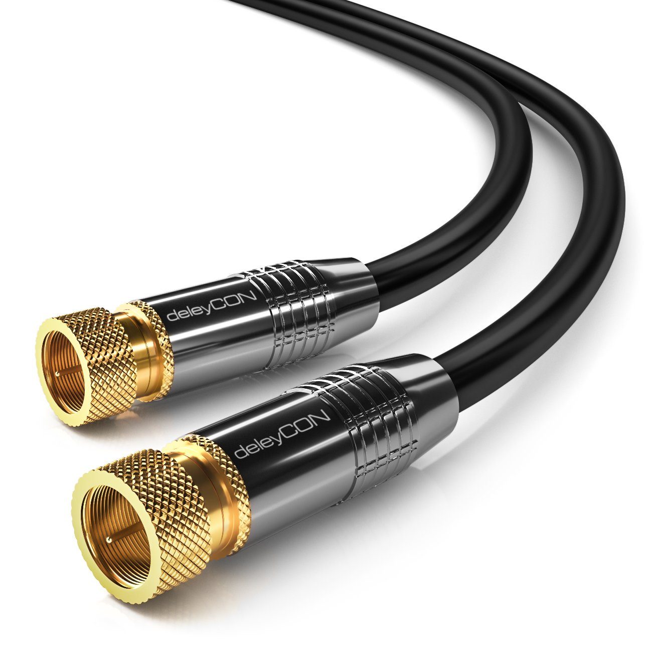 deleyCON deleyCON HDTV SAT Кабель антени 1,5m Schwarz - F-Stecker zu F-Stecker Супутниковий кабель