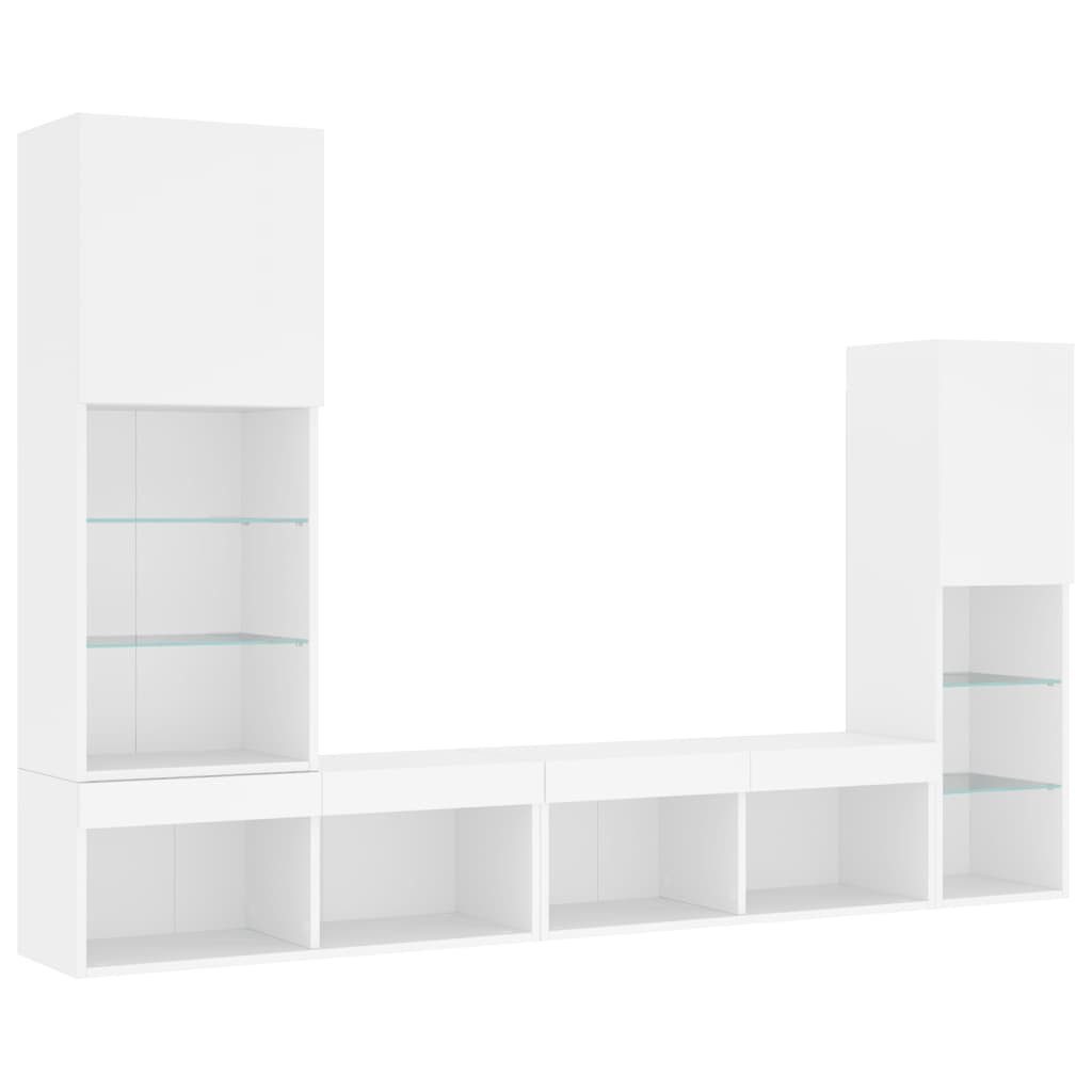 vidaXL TV-Wand 4-tlg. Wohnwand mit LED-Beleuchtung günstig online kaufen