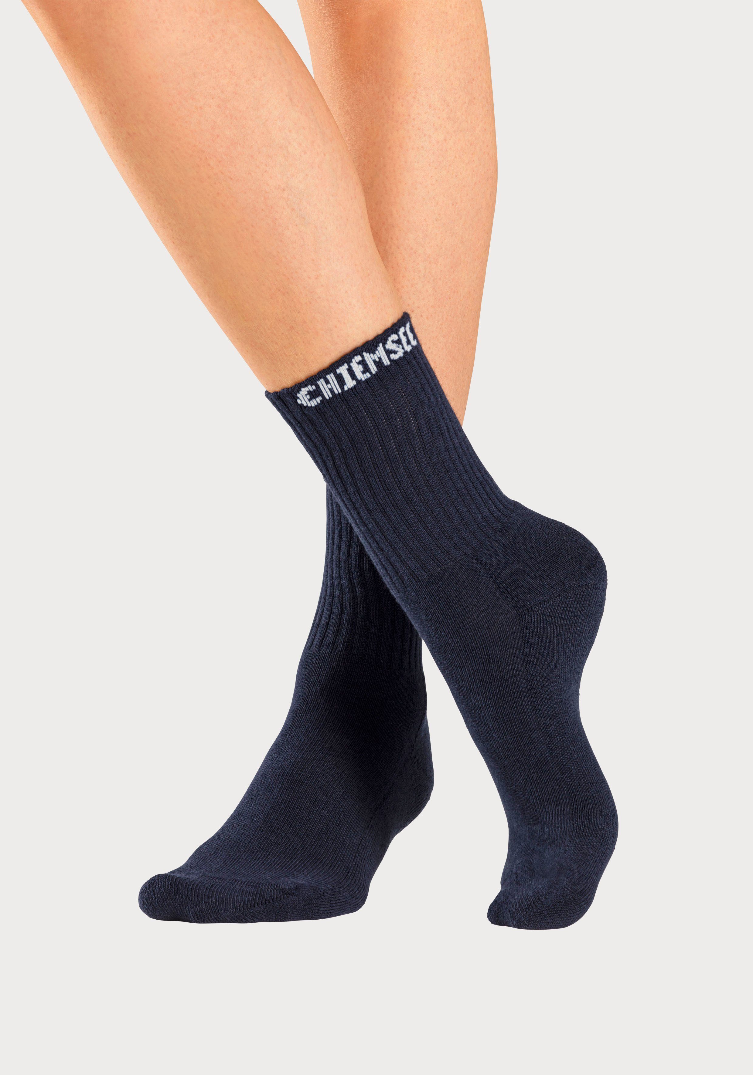 Chiemsee Tennissocken Sportsocken Damen Herren Socken verstärkt Atmungsaktive Baumwolle (Packung, 6-Paar, Crew Socken) mit eingestricktem Markennamen