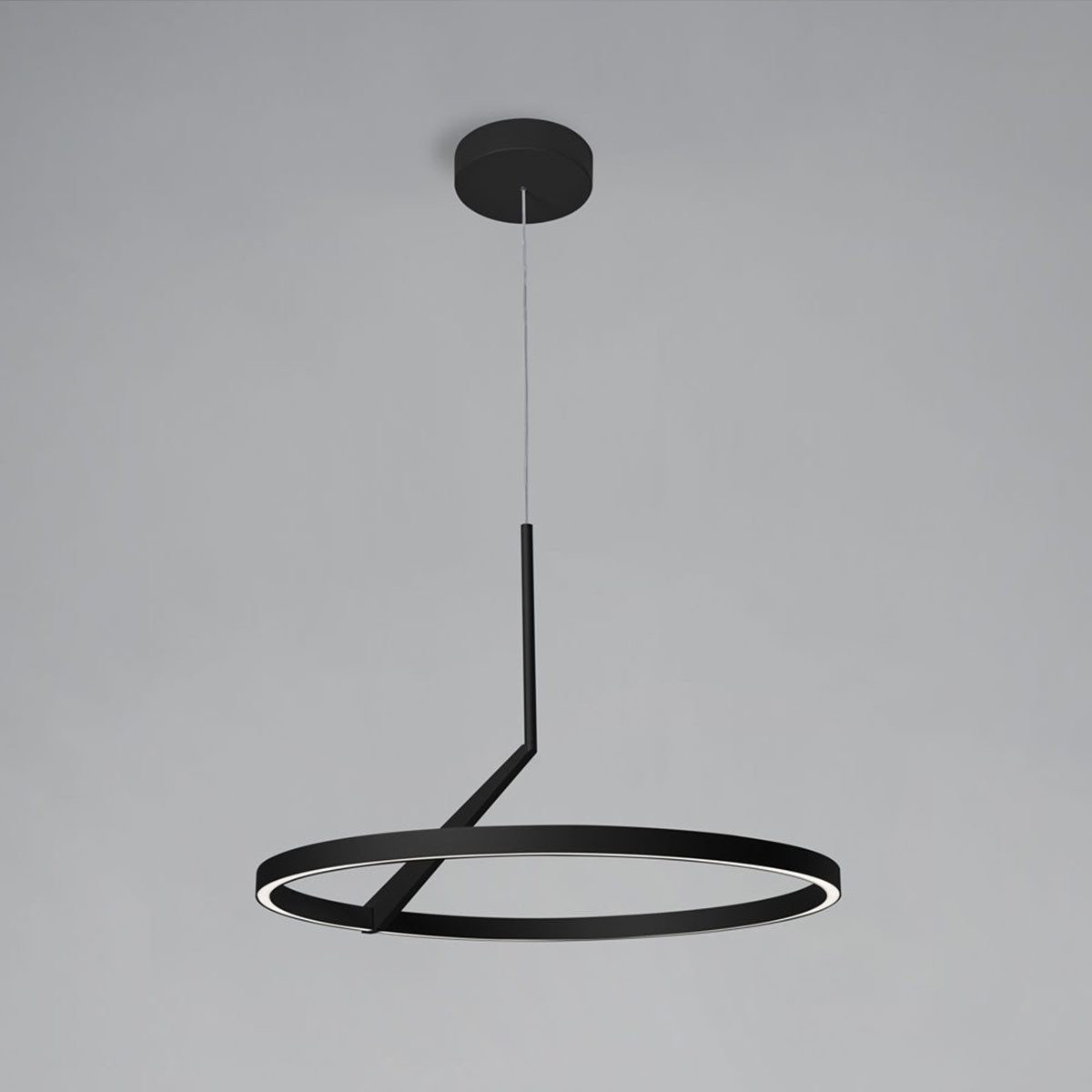 Vivida International LED-Hängeleuchte Meridiana Ring Pendelleuchte mit Up-Down Licht, Schwarz, Ø: 60 cm, LED fest integriert, Warmweiß, Hängelampe