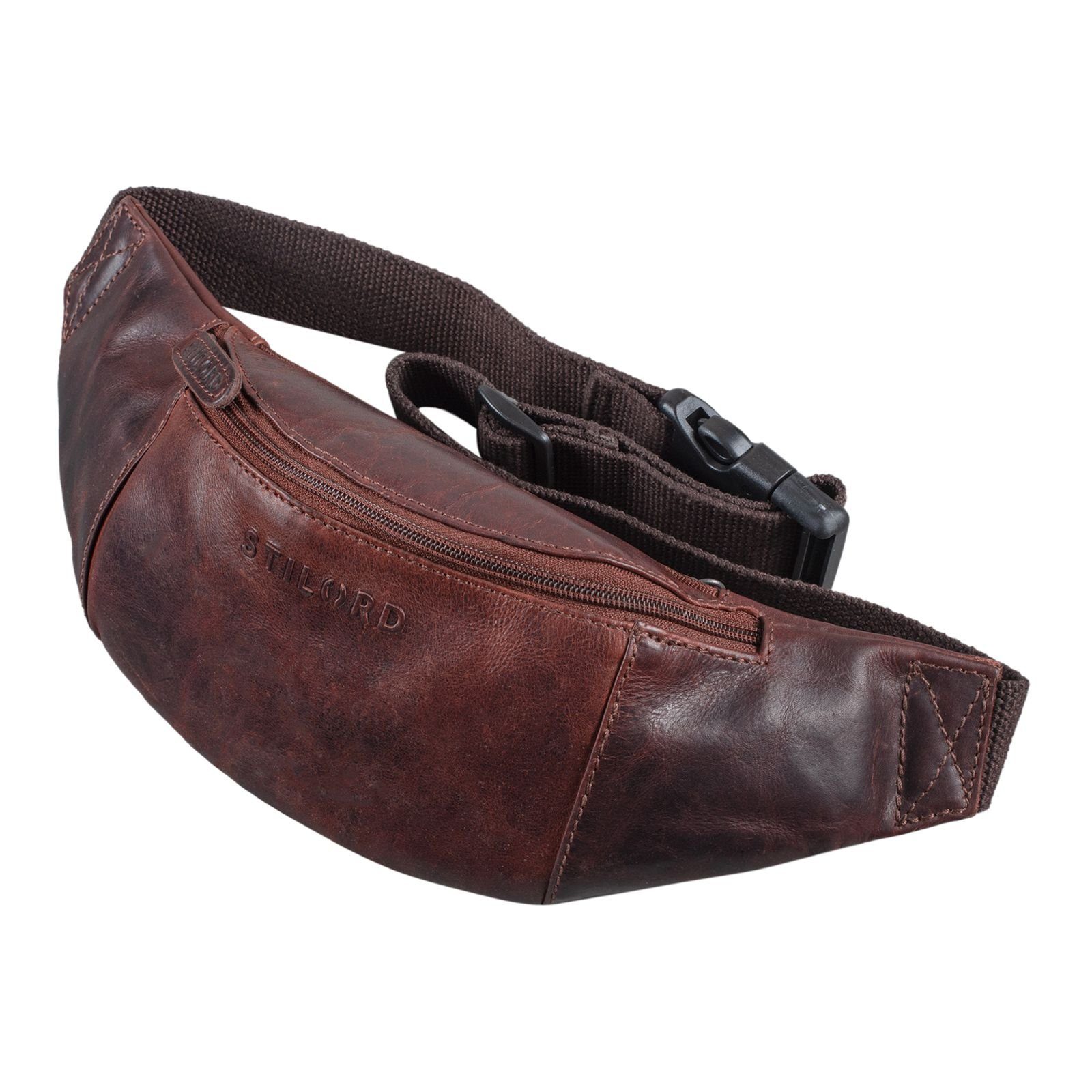 Bauchtasche "Shawn" Stylische Leder Gürteltasche groß für Damen und Herren