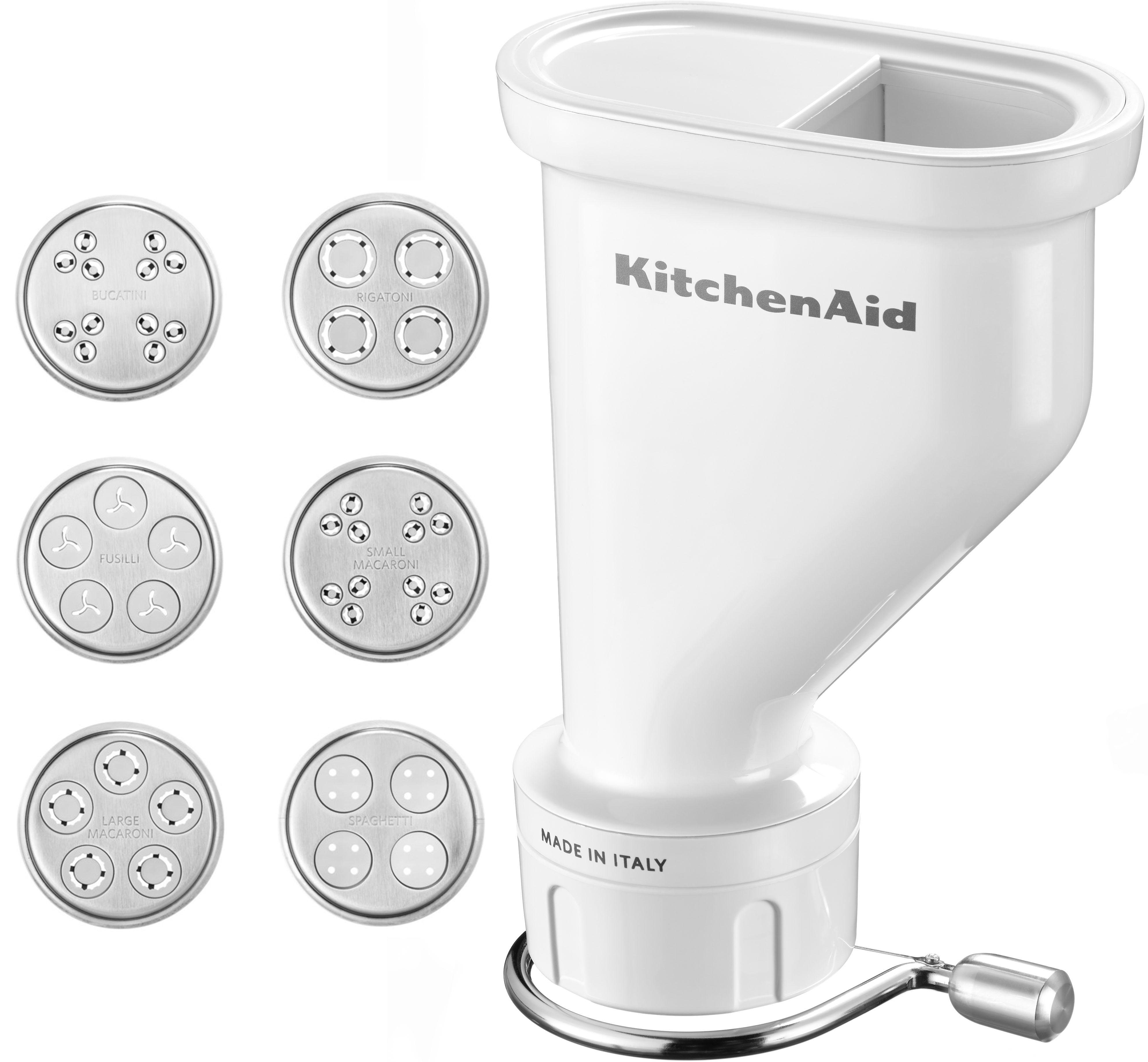 KitchenAid Nudelvorsatz 5KSMPEXTA, Zubehör für KitchenAid-Küchenmaschine Mini 3,3 Liter 5KSM3311X - Classic 4,3 Liter 5K45SS - Ultra Power 4,3 Liter KSM90. Artisan 4,8 Liter: KSM125, KSM150, 5KSM156, 5KSM175PS, 5KSM185PS. Artisan 6,9 Liter 5KSM7580X- Heavy Duty 4,8 Liter 5KPM5 - Heavy Duty 6,9 Liter 5KSM7591X Professional 6,9 Liter 5KSM7990X, Gourmet-Röhrennudelvorsatz