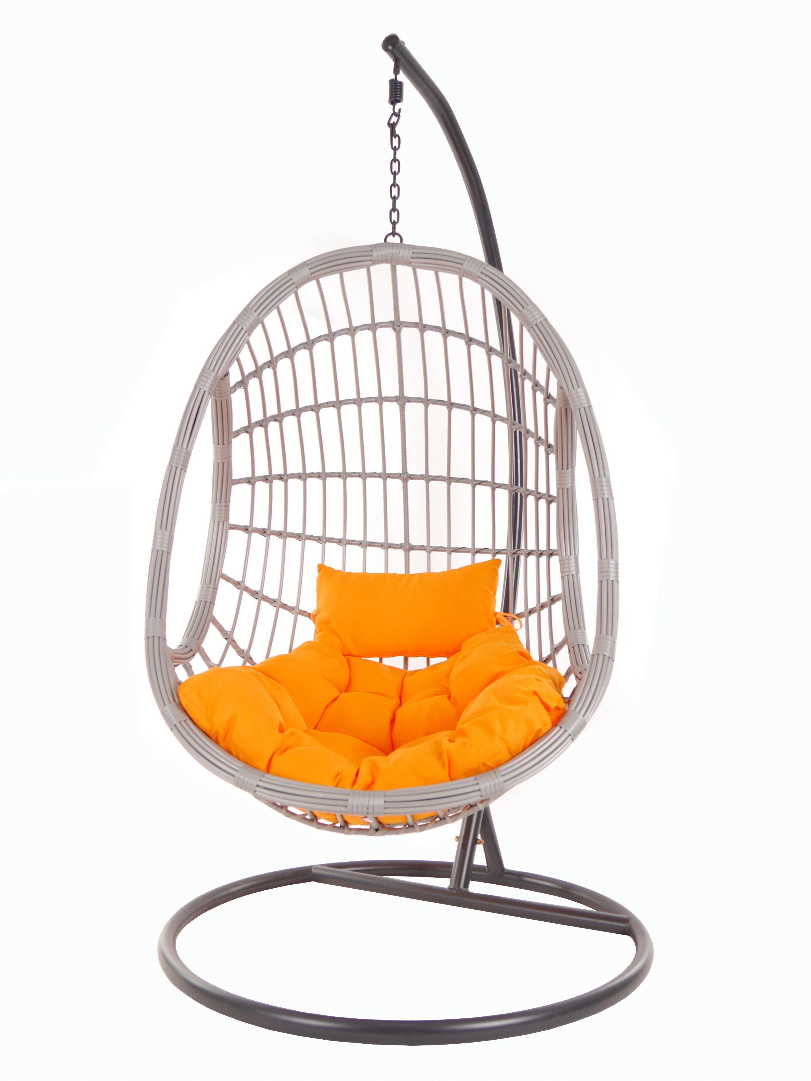 orange Gestell Kissen, Hängesessel Hängesessel hellgrau tangerine) (3030 PALMANOVA und Loungemöbel, lightgrey, mit KIDEO