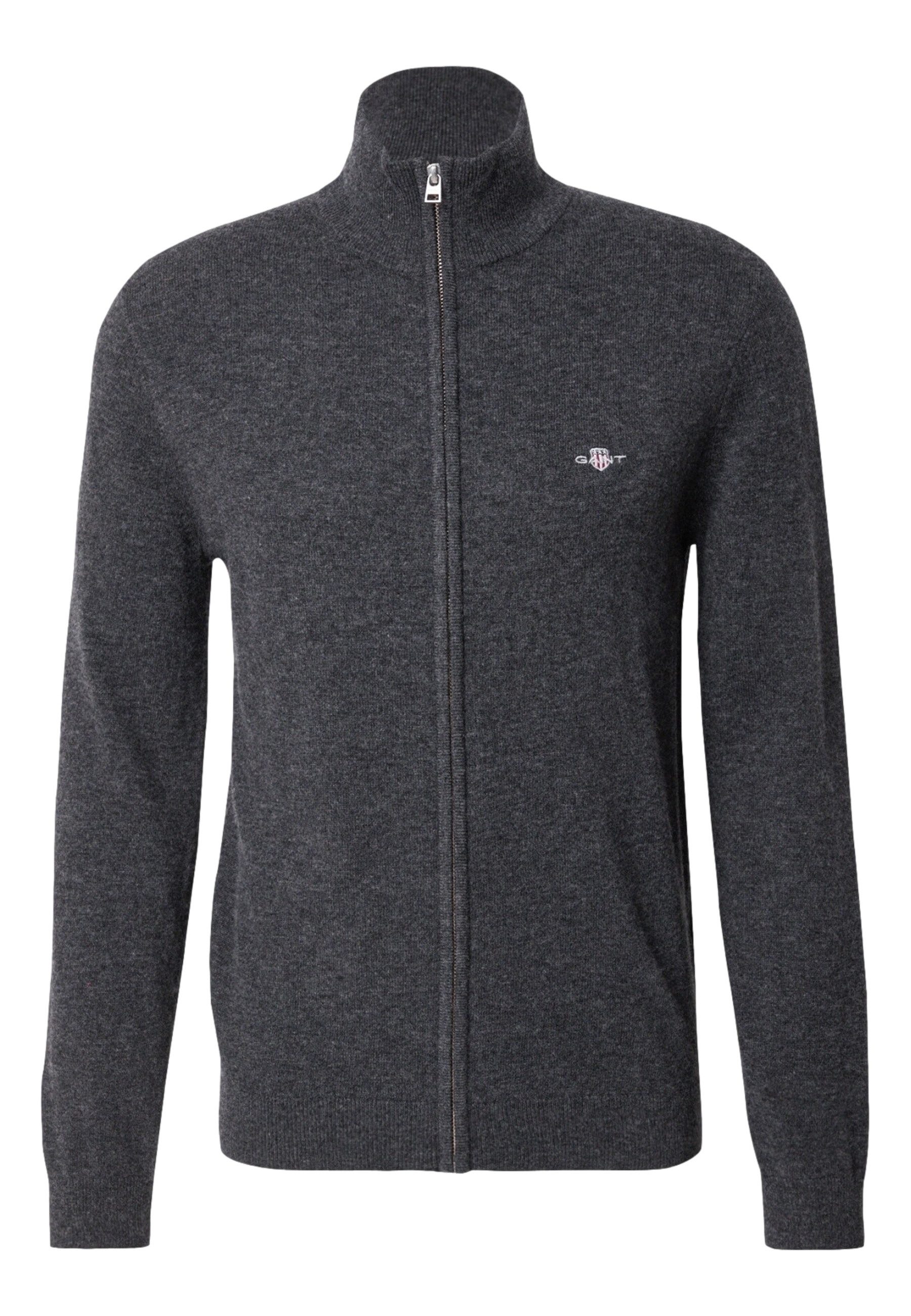 Gant Cardigan Strickjacke EXTRAFINE Cardigan Reißverschluss (1-tlg)