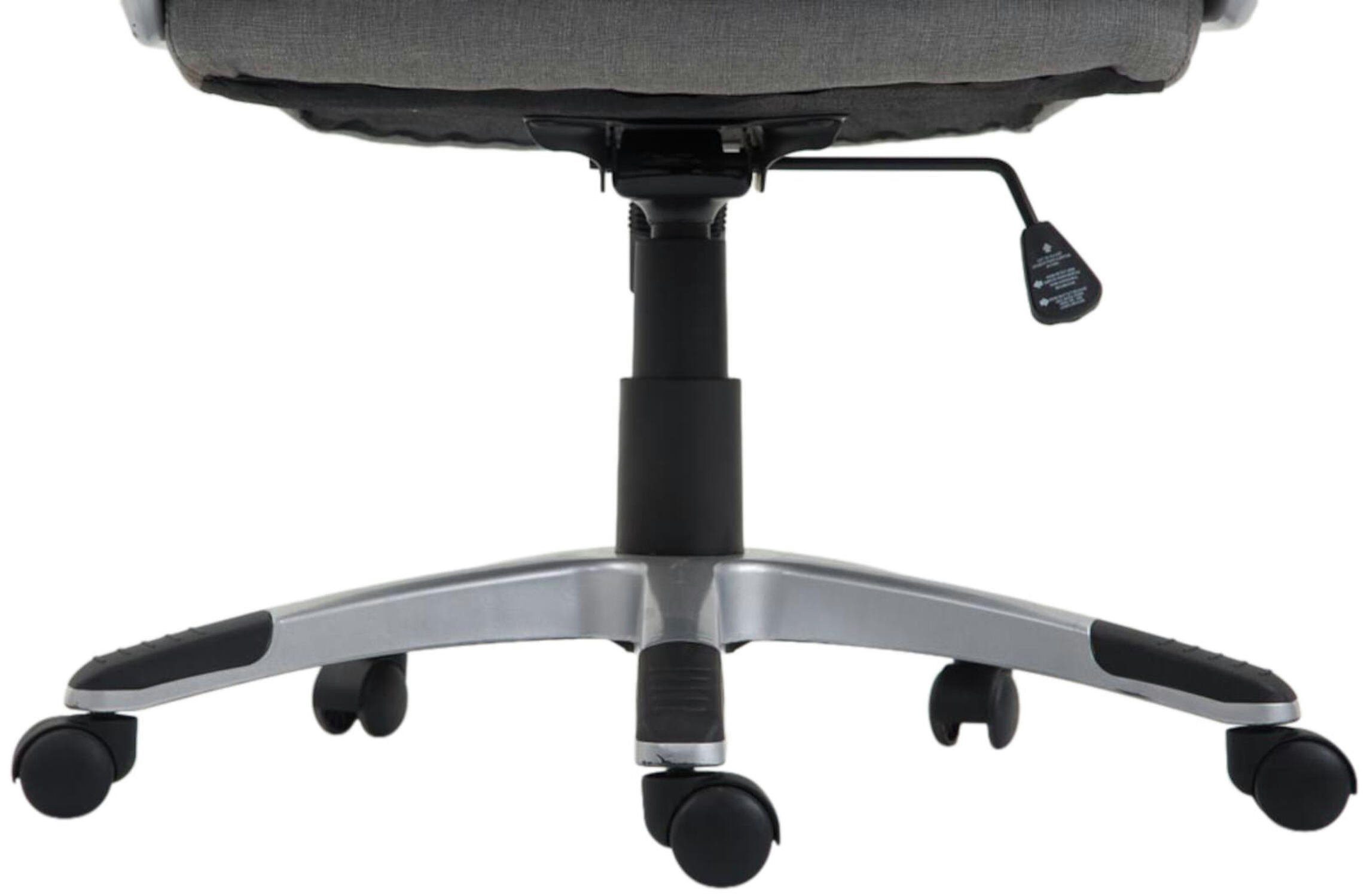 TPFLiving Bürostuhl Texum 2 mit Gestell: Chefsessel, grau 360° XXL), und (Schreibtischstuhl, Stoff bequemer Kunststoff Drehstuhl, Bürostuhl höhenverstellbar - - silber drehbar Rückenlehne Sitz