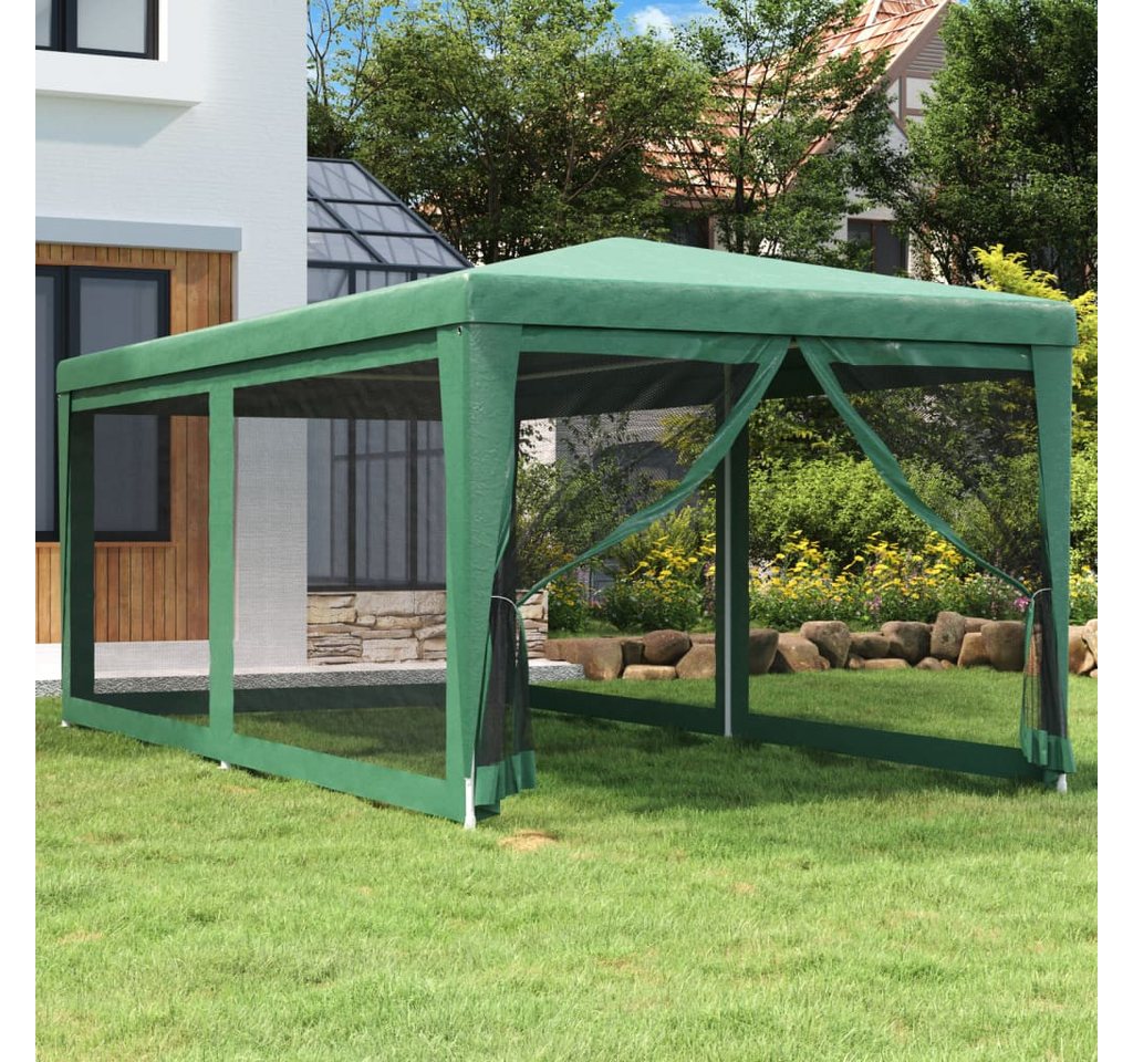 Thumbnail - vidaXL Partyzelt, Pavillon mit 6 Mesh-Seitenwänden Grün 3x6 m HDPE