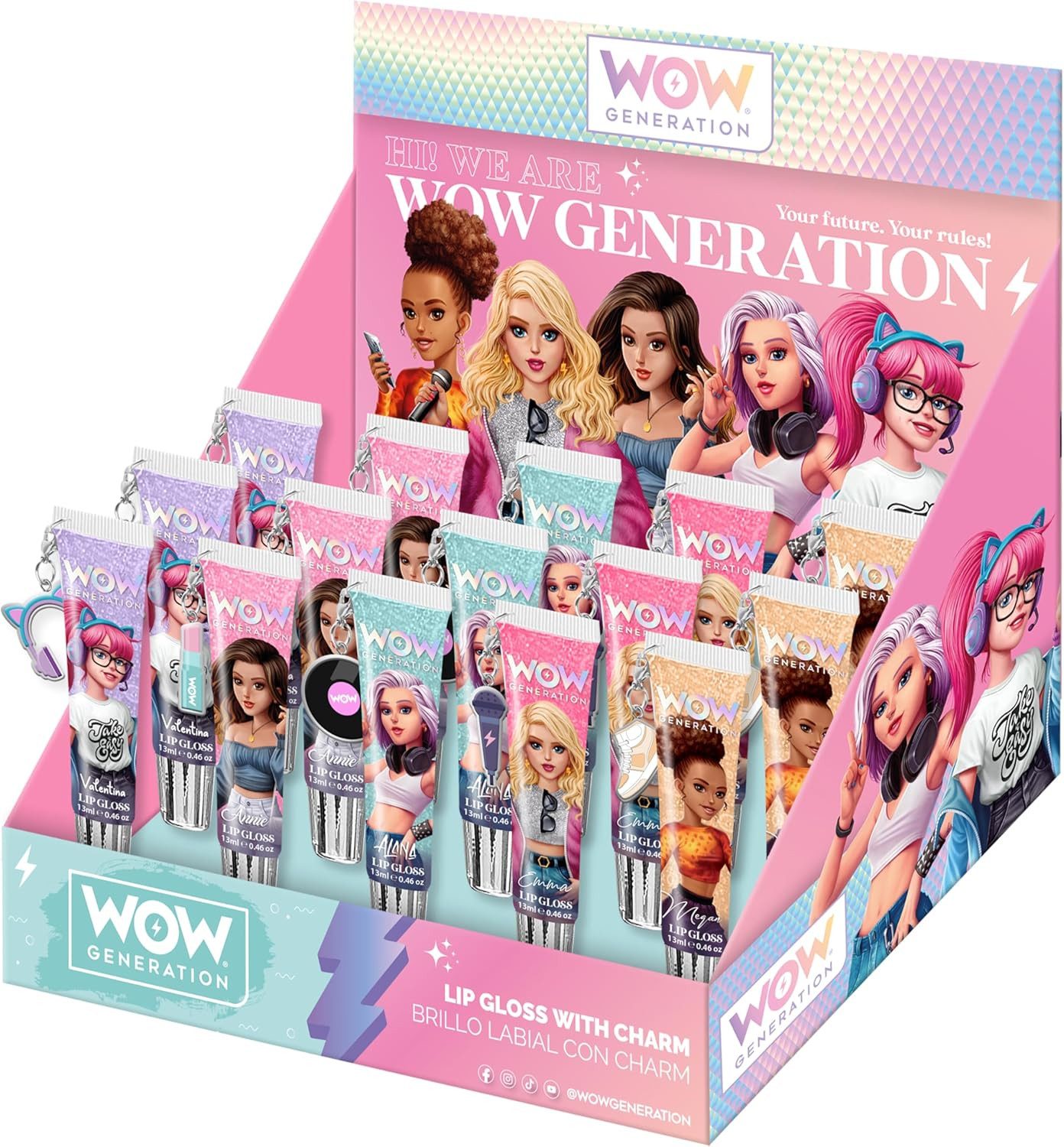 Kids Euroswan Spiel WOW GENERATION Lipgloss mit Anhänger - 1 zufälliges Design