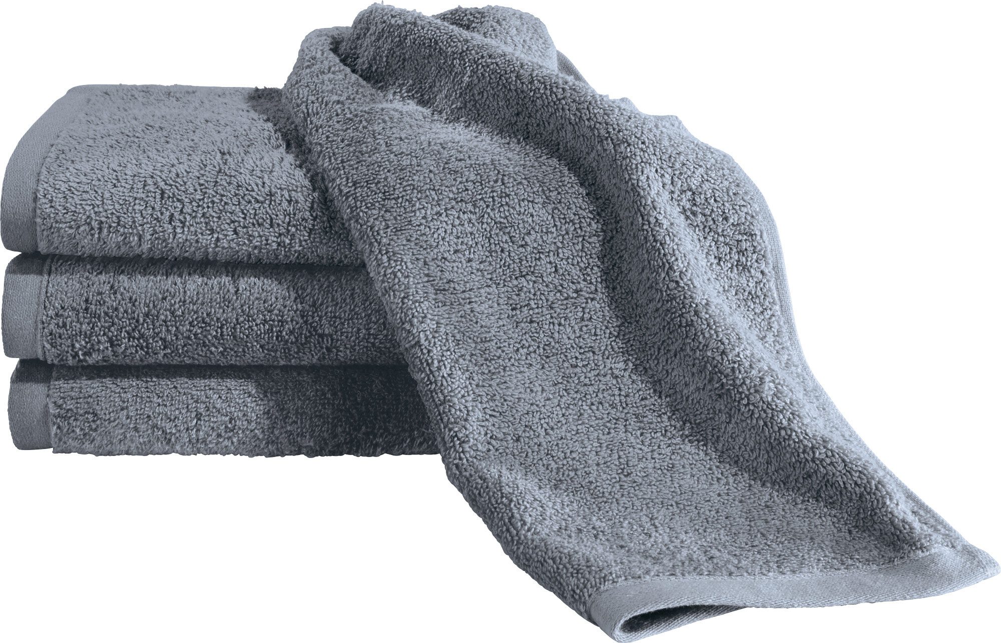 Erwin Müller Handtuch Set Gästetuch "Kronau" 4er-Pack, Frottier, Walk-Frottier Uni