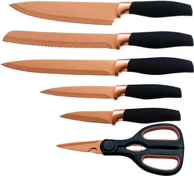 KING Messer-Set TITANIUM ROSÉ (Set, 6-tlg), 5 Küchenmesser, 1 Schere, beschichtete Messer- und Scherenklinge