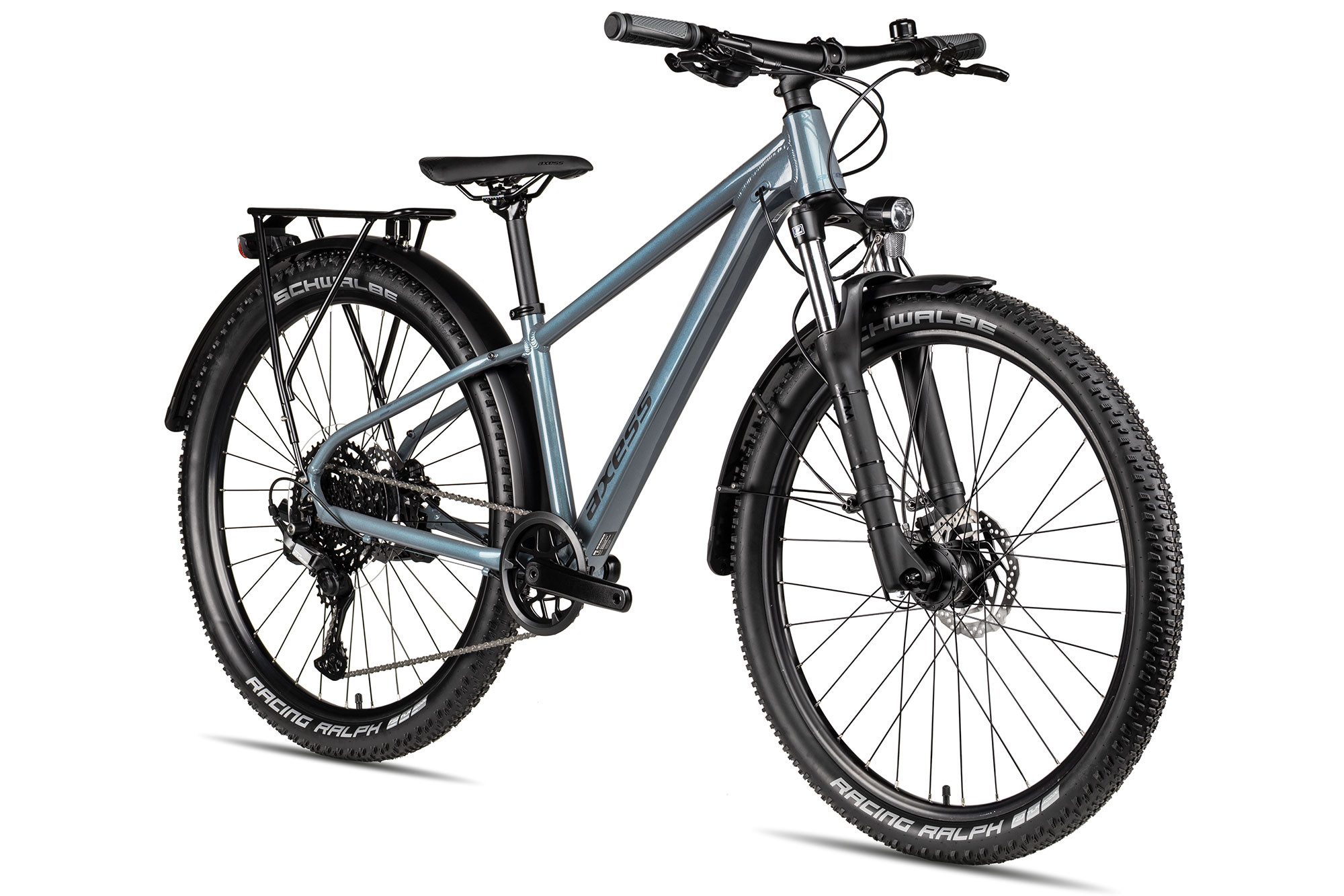Axess Mountainbike Brash DX 27.5, 10 Gang Shimano Cues RD-U6002 Schaltwerk, Kettenschaltung, Straßenausstattung schwarz/grau