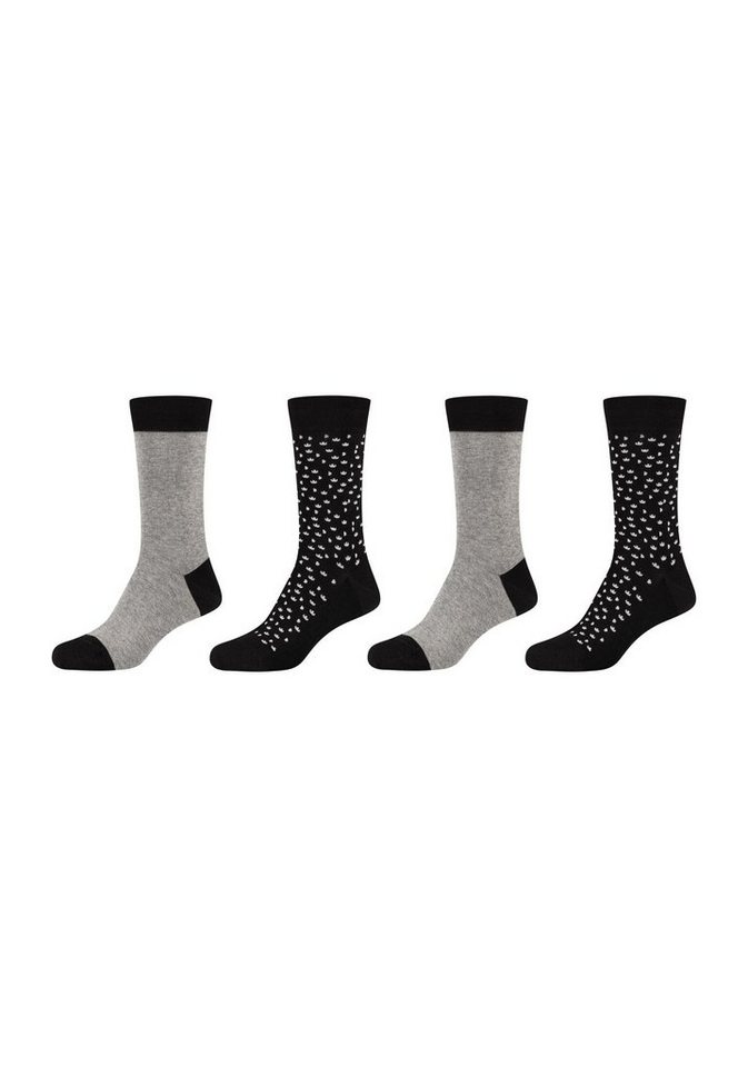 Camano Socken Socken 4er Pack, Ca-soft Piquée-Bündchen ohne Druck