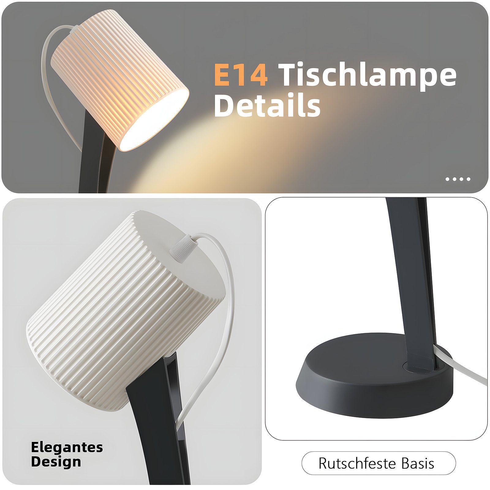 ZMH Tischleuchte Modern Landhausstil Tischlampe mit günstig online kaufen