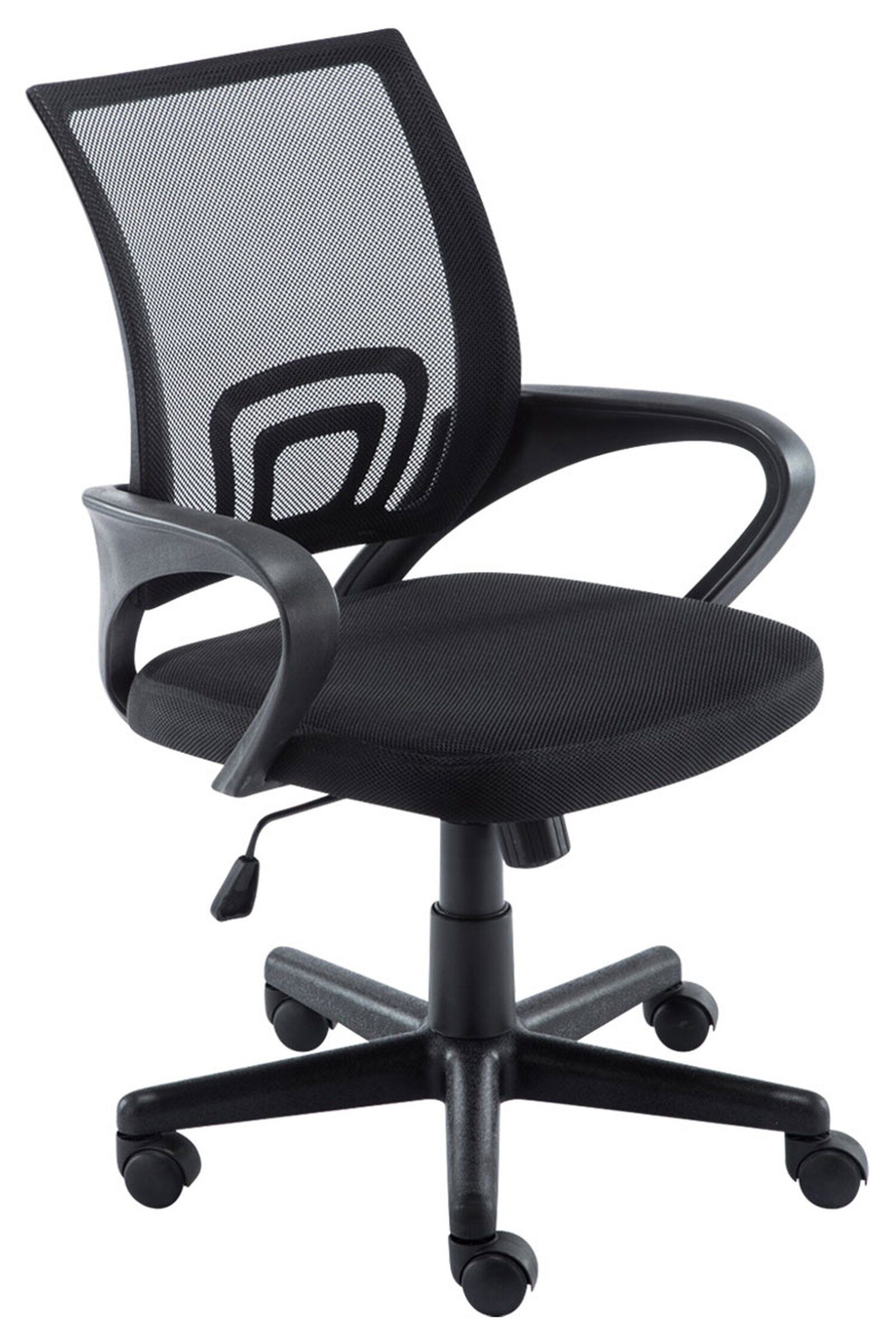 TPFLiving Bürostuhl Genf mit bequemer drehbar schwarz schwarz Bürostuhl - 360° Kunststoff Gestell: (Schreibtischstuhl, Drehstuhl, Rückenlehne XXL), Chefsessel, Sitzfläche: - und Microfaser höhenverstellbar