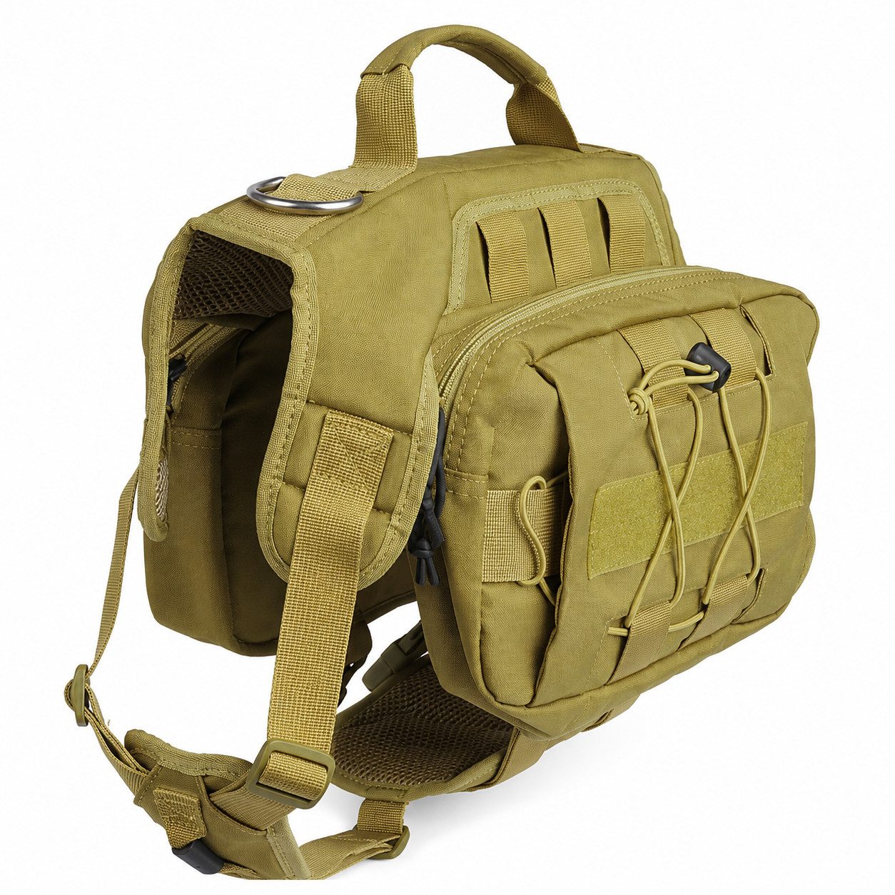 Tekoo Hunde-Geschirr mit Taschen & Griff, Verstellbar für Outdoor & Trekking, Wasserabweisendes Nylon, Atmungsaktives Mesh-Futter