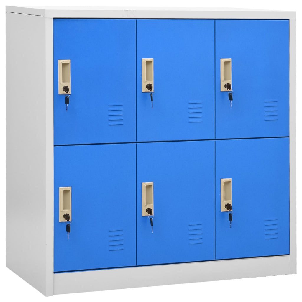 vidaXL Spind Schließfachschrank Hellgrau und Blau 90x45x92,5 cm Stahl günstig online kaufen
