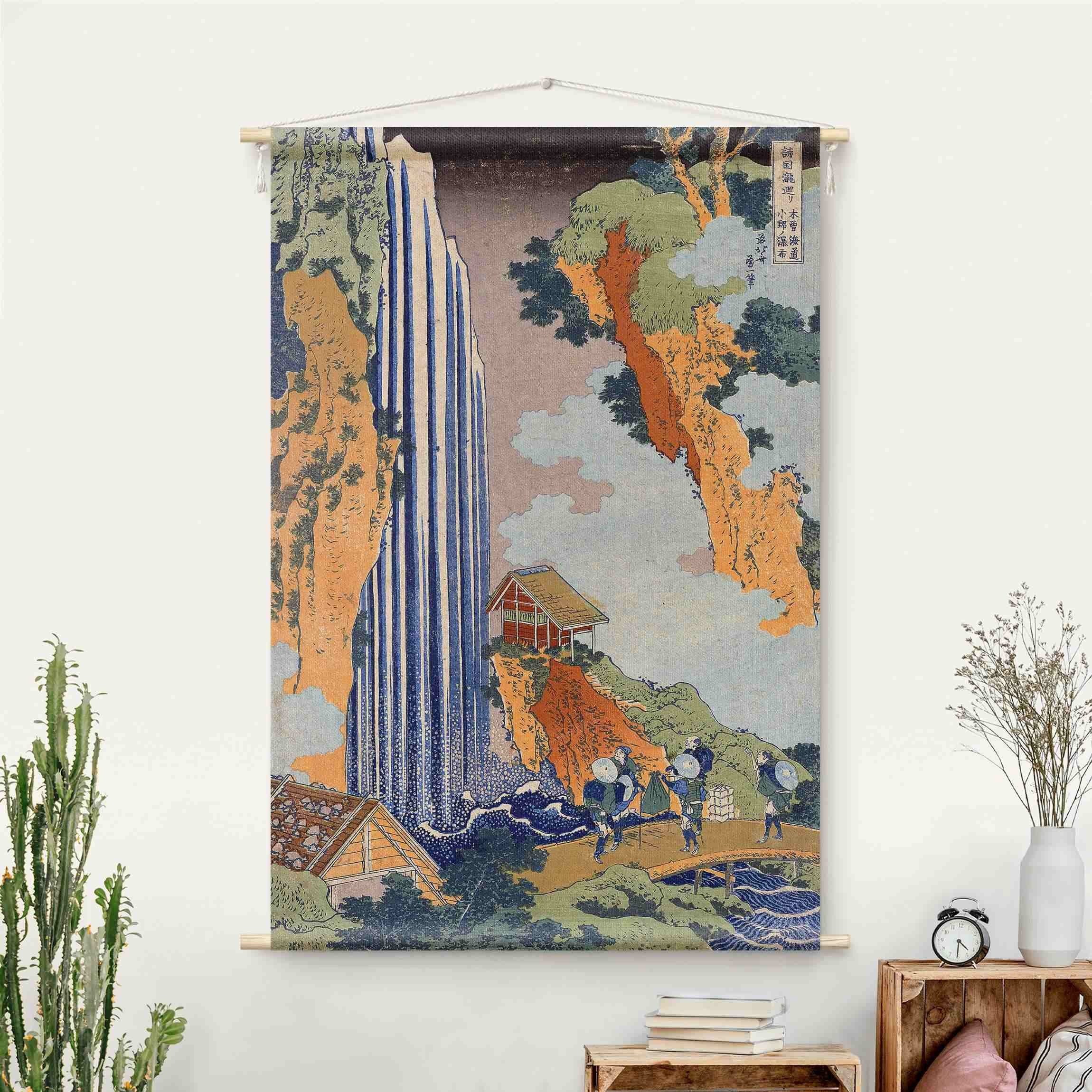 Bilderdepot24 Wandteppich modern Katsushika Hokusai Kunst Natur bunt, rechteckig, Höhe: 2.6 mm, großes Wandbild aus Natur-Baumwolle Wandbehang Stoffbild Tuch Wollseil