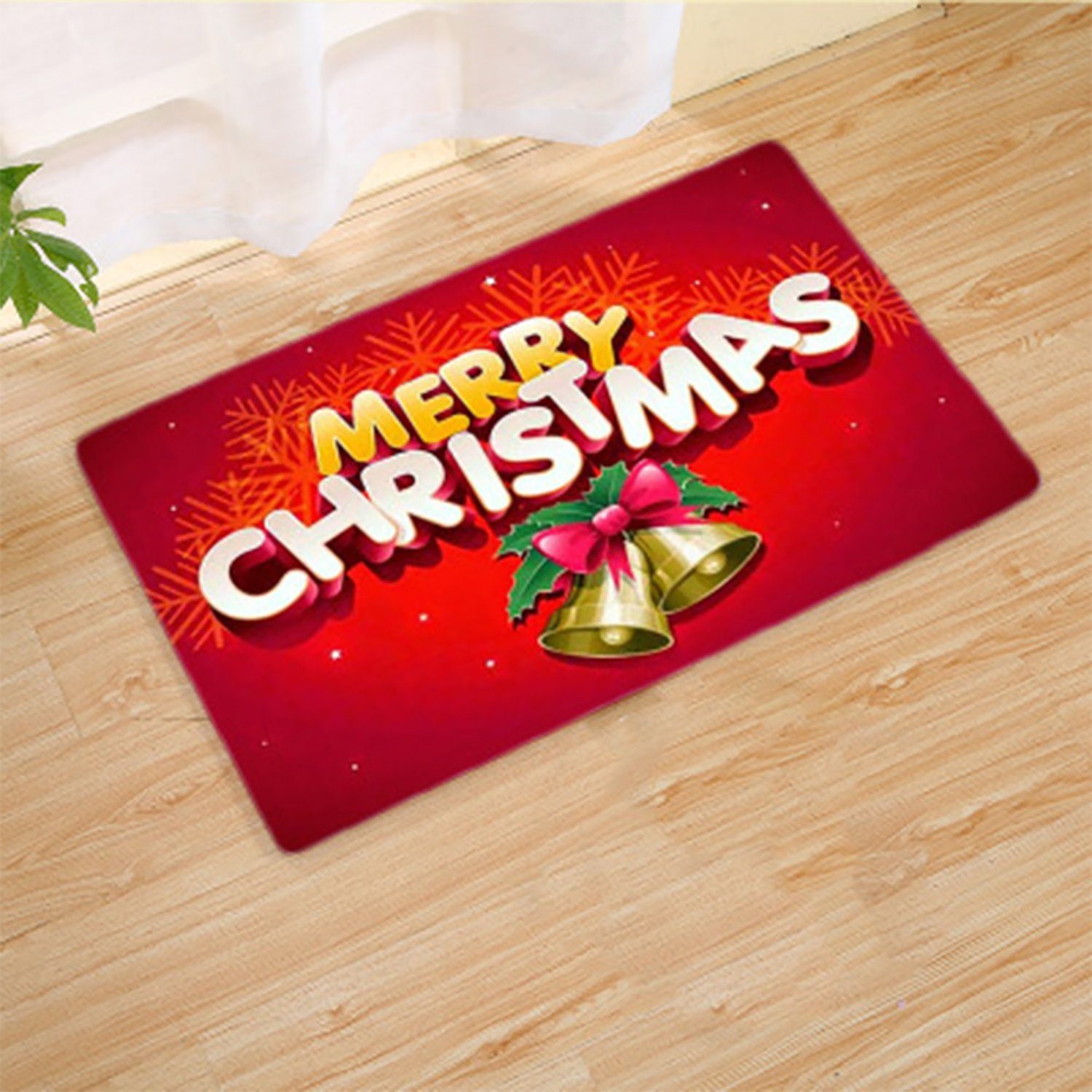 Küchenläufer Weihnachtsteppich, 60x40 cm, rutschfest Waschbar, für Küche Badezimmer, Einemgeld