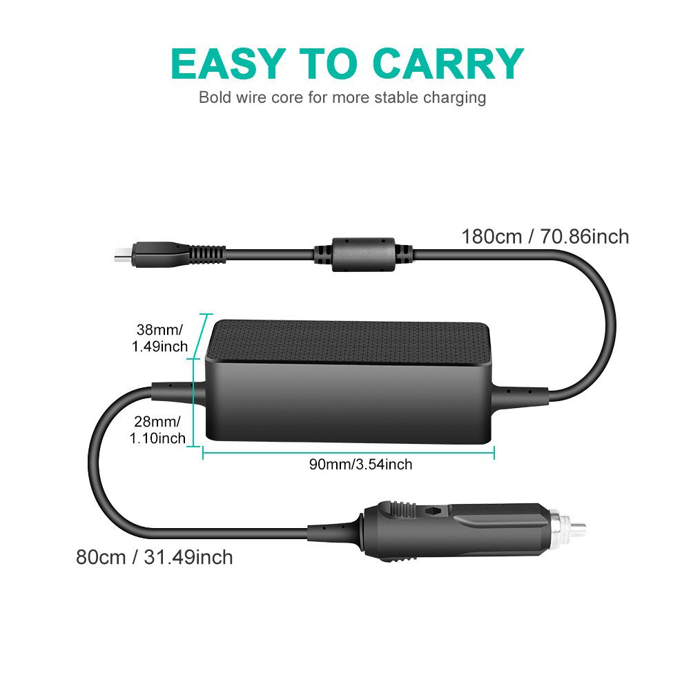 HKY 100W USB-C KFZ Ladegerät 12V-24V für Lenovo ThinkPad, MacBook, Surface KFZ-Netzteil (Type C Auto Netzteil für HP, Acer, Asus,Chromebook, MacBook Air/Pro M3)