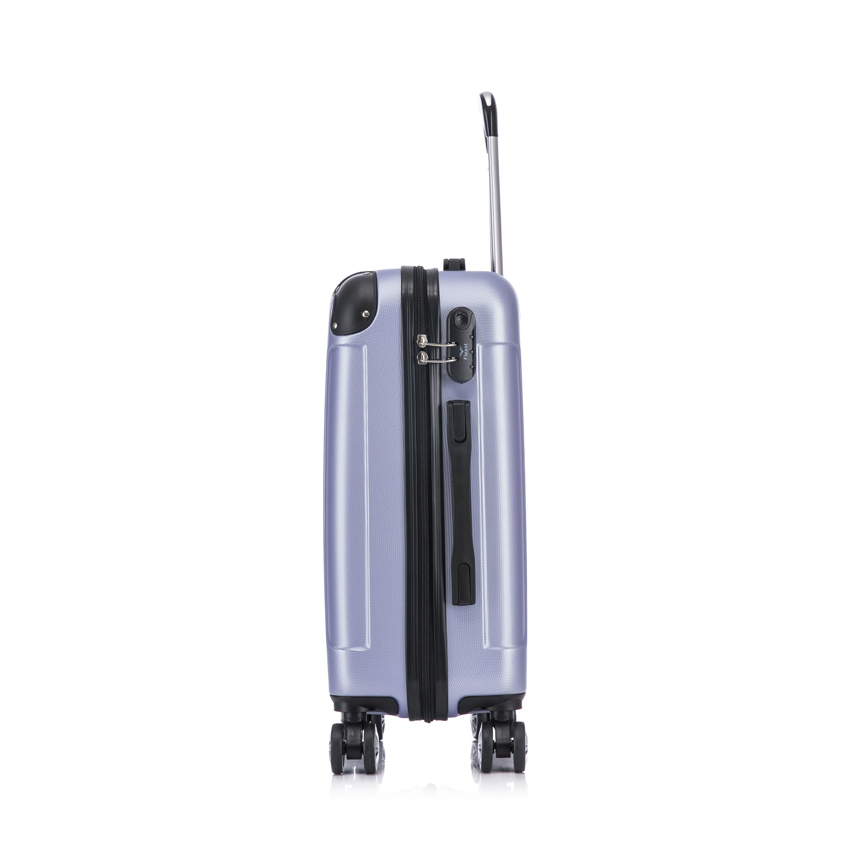 Flexot Hartschalen-Trolley F-2045 Kofferset, 360° Rollen, robuster Reisekoffer, Bordcase, 4 Rollen, Robuster und moderner Koffer mit vier 360° Rollen und Zahlen – Bild 5 von 5