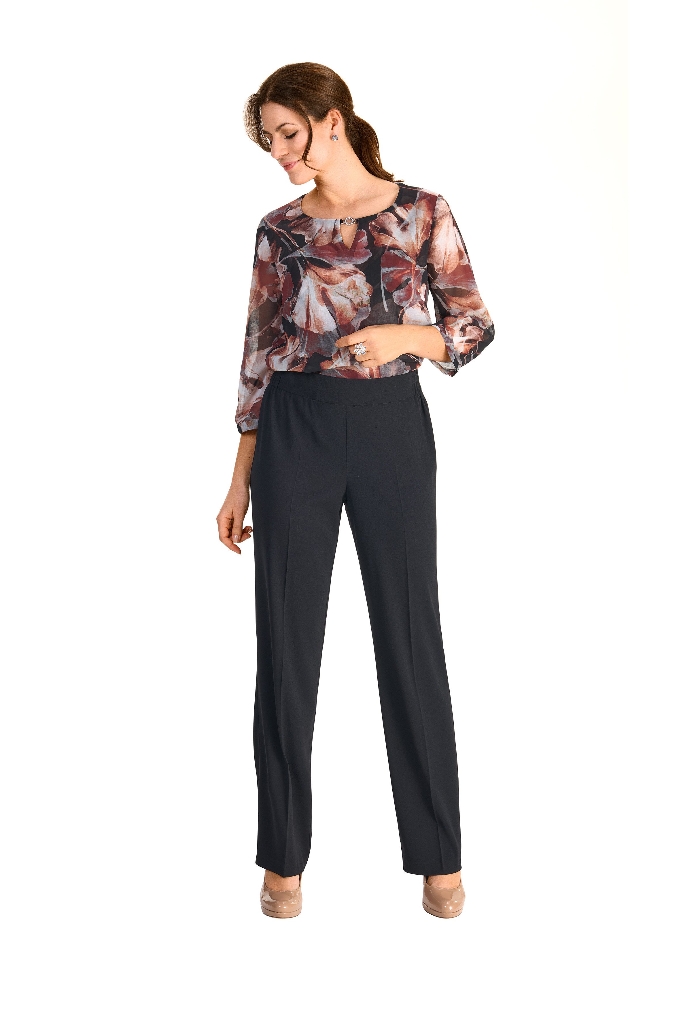 HERMANN LANGE Collection Bundfaltenhose mit elastischem Bund