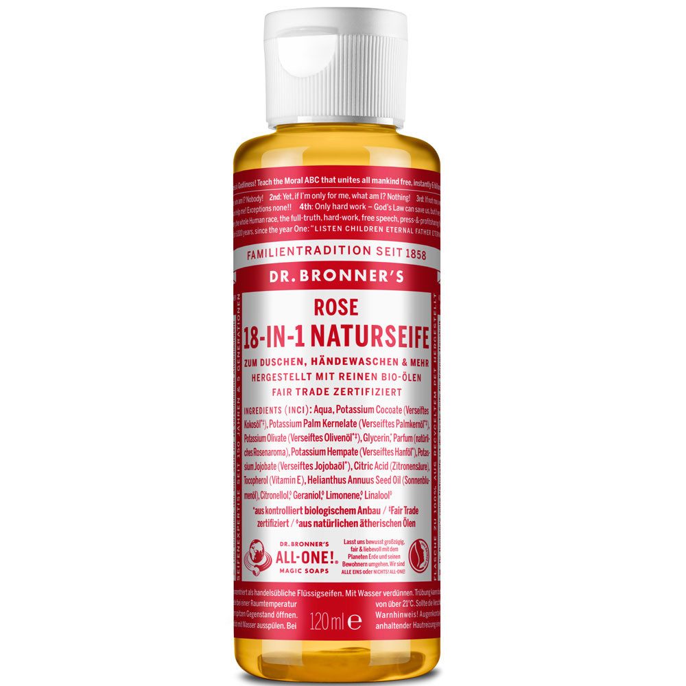 Dr. Bronners Handseife -IN- Naturseife Rose, 120 ml