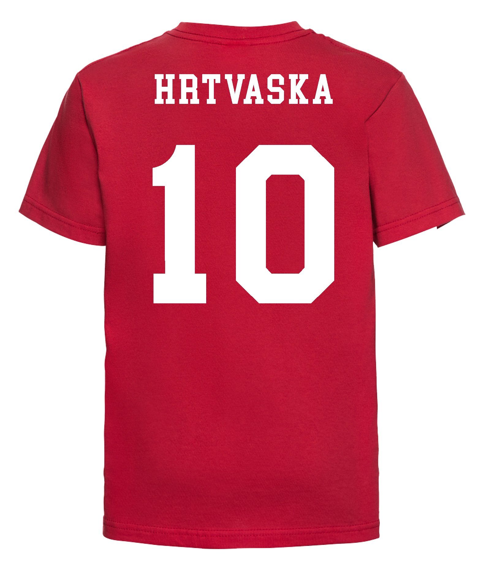 Rot T-Shirt Designz mit im Trikot Kinder T-Shirt Youth Look Fußball Kroatien trendigem Motiv
