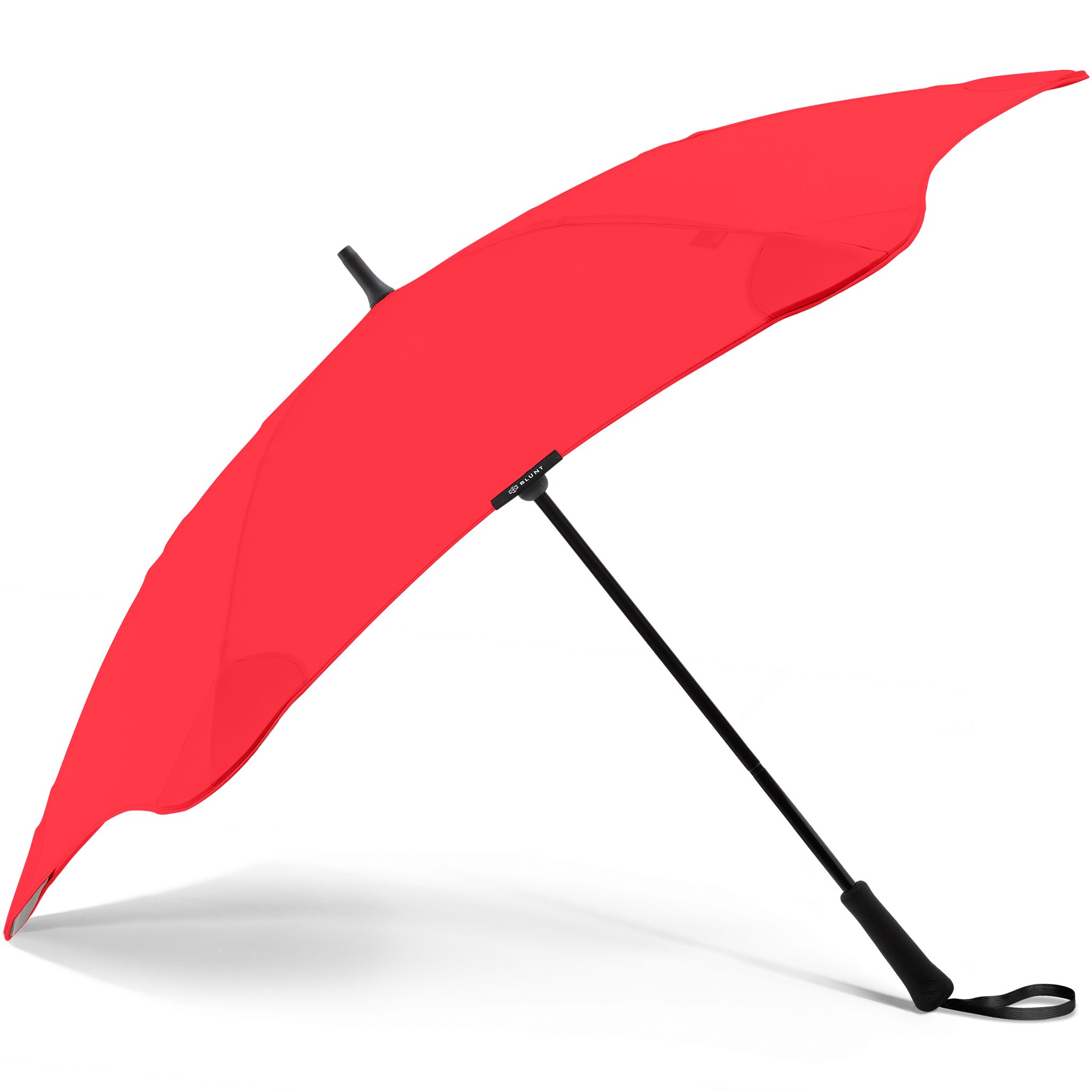 Silhouette Blunt patentierte Technologie, Classic, herausragende Stockregenschirm einzigartige rot