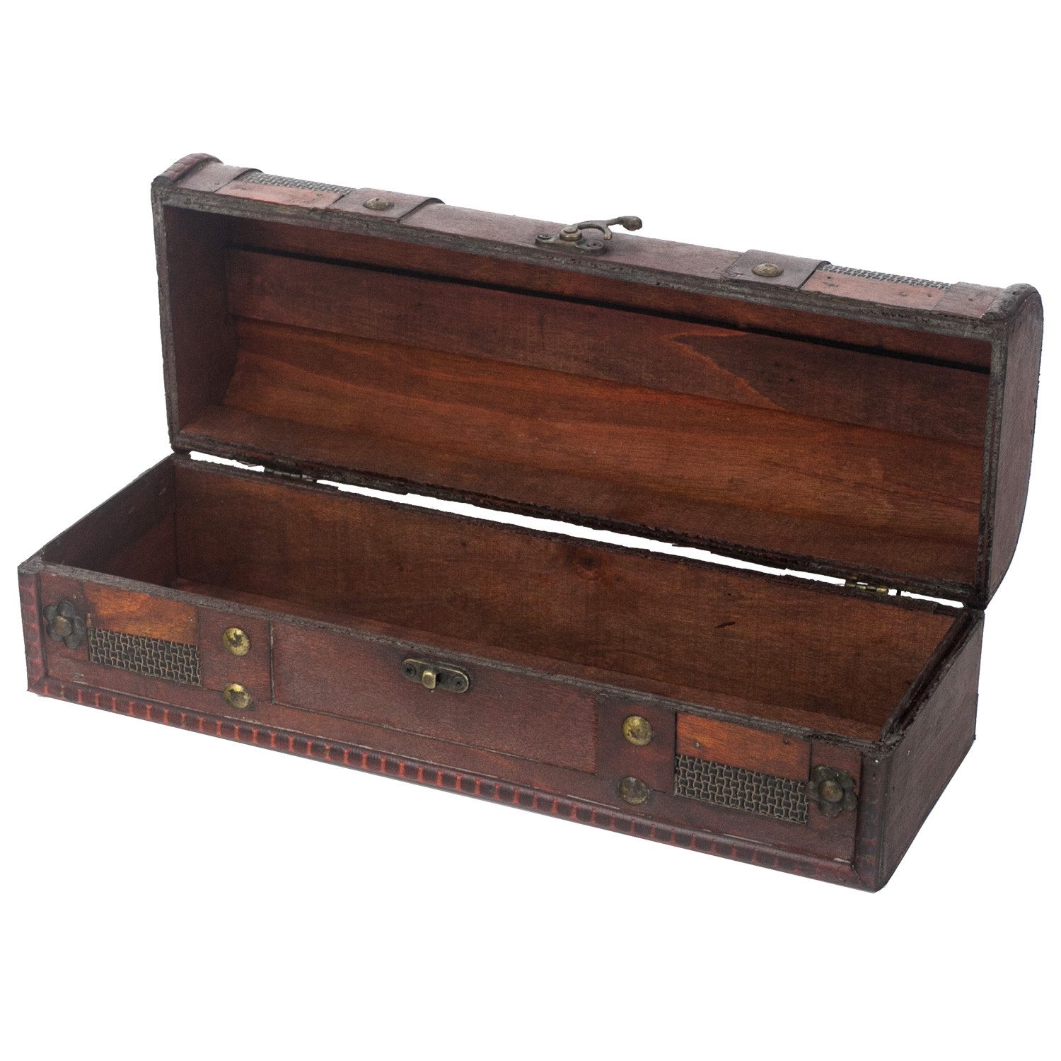 HMF Geschenkbox Vintage Weinbox, Geschenkkiste für besondere Anlässe, Deko Geschenk aus Holz für 1 Weinflasche, Querformat, Portugal