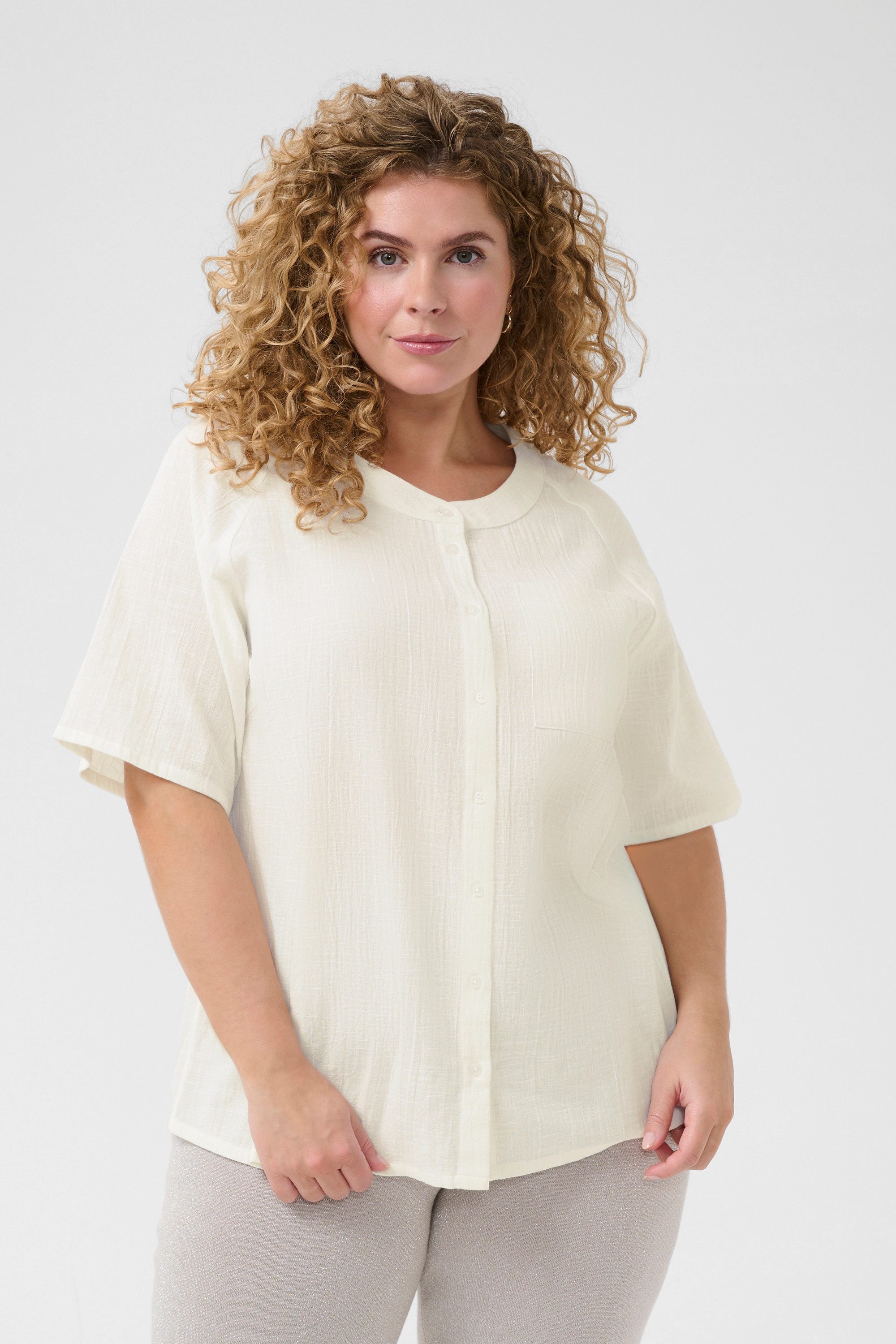 KAFFE Curve Langarmhemd Langarm - Hemd KCpaula Große Größen