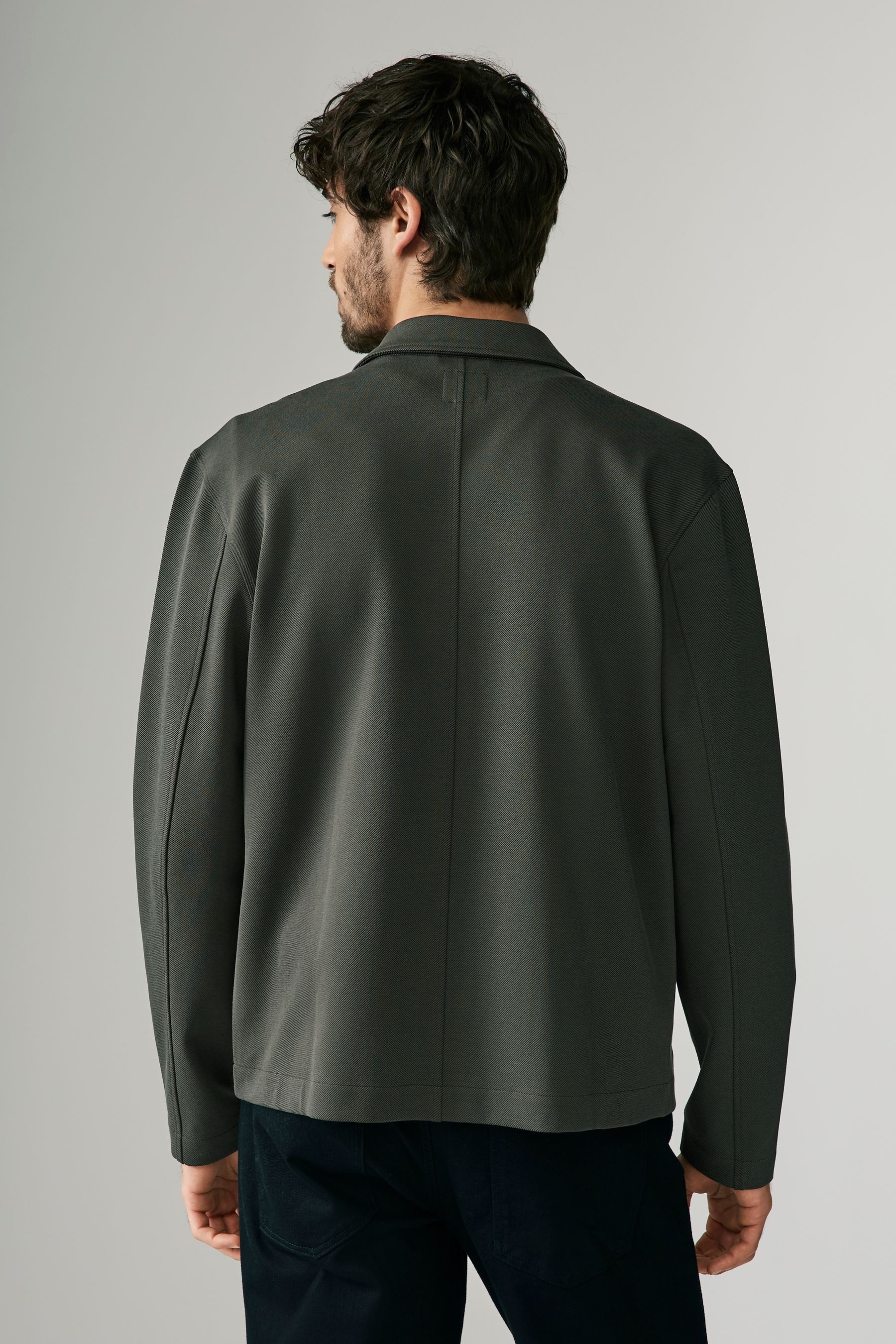Next Hemdjacke Jersey-Hemdjacke mit Fischgrätmuster (1-St) günstig online kaufen