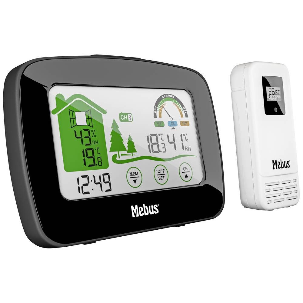 Mebus Funk-Wetterstation 11037 Wetterstation (mit Touch-Screen-Display)
