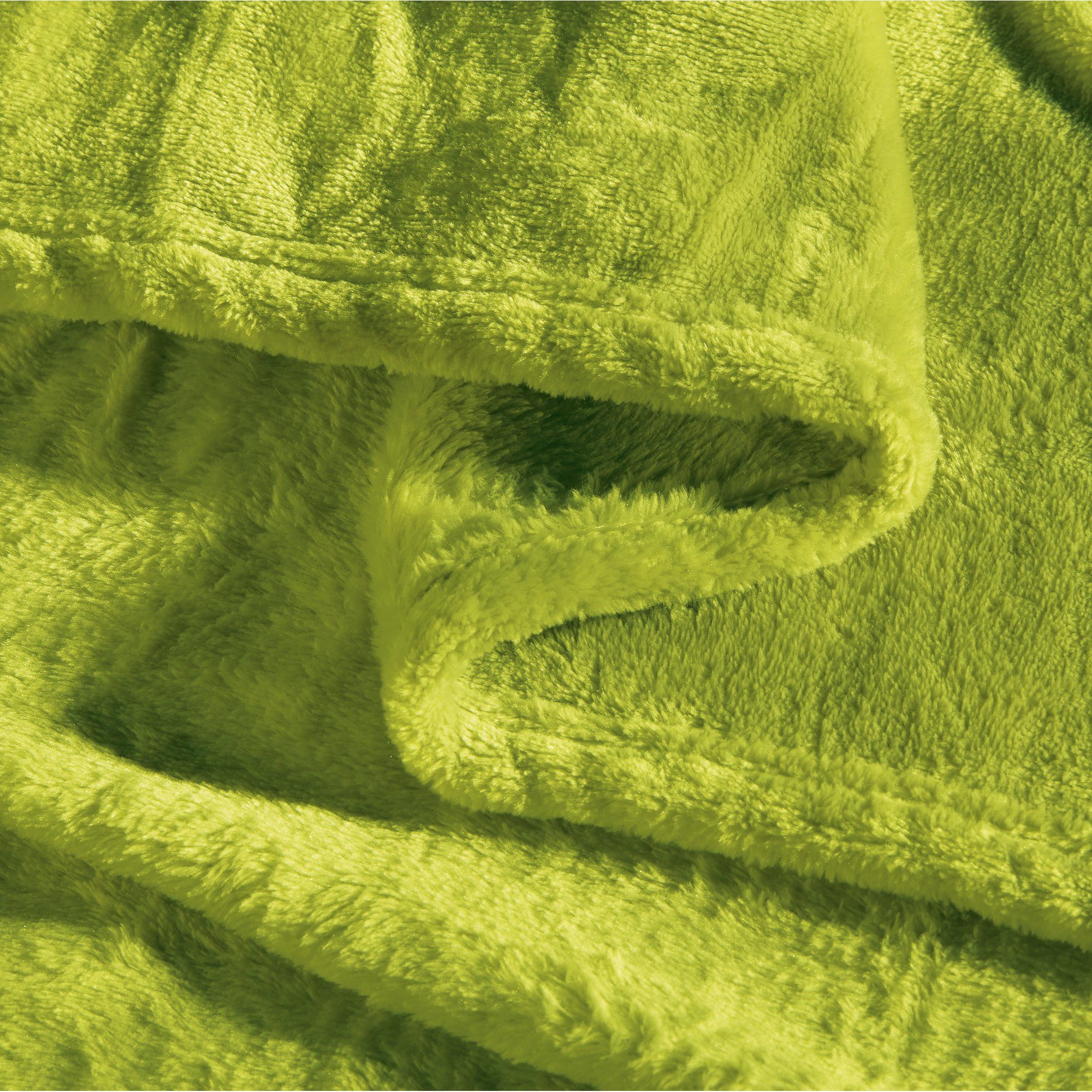 Wohndecke Fleece Wohndecke 10er-Pack grün Fleece Uni "Amarillo", REDBEST