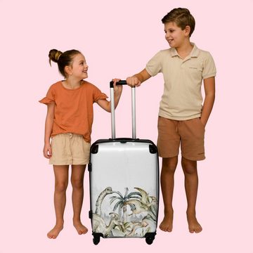 NoBoringSuitcases.com© Koffer Dinosaurier - Natur - Aquarelle - Jungen - Kinder 67x43x25cm, 4 Rollen, Mittelgroßer Koffer für Jungen, Kinder Trolley