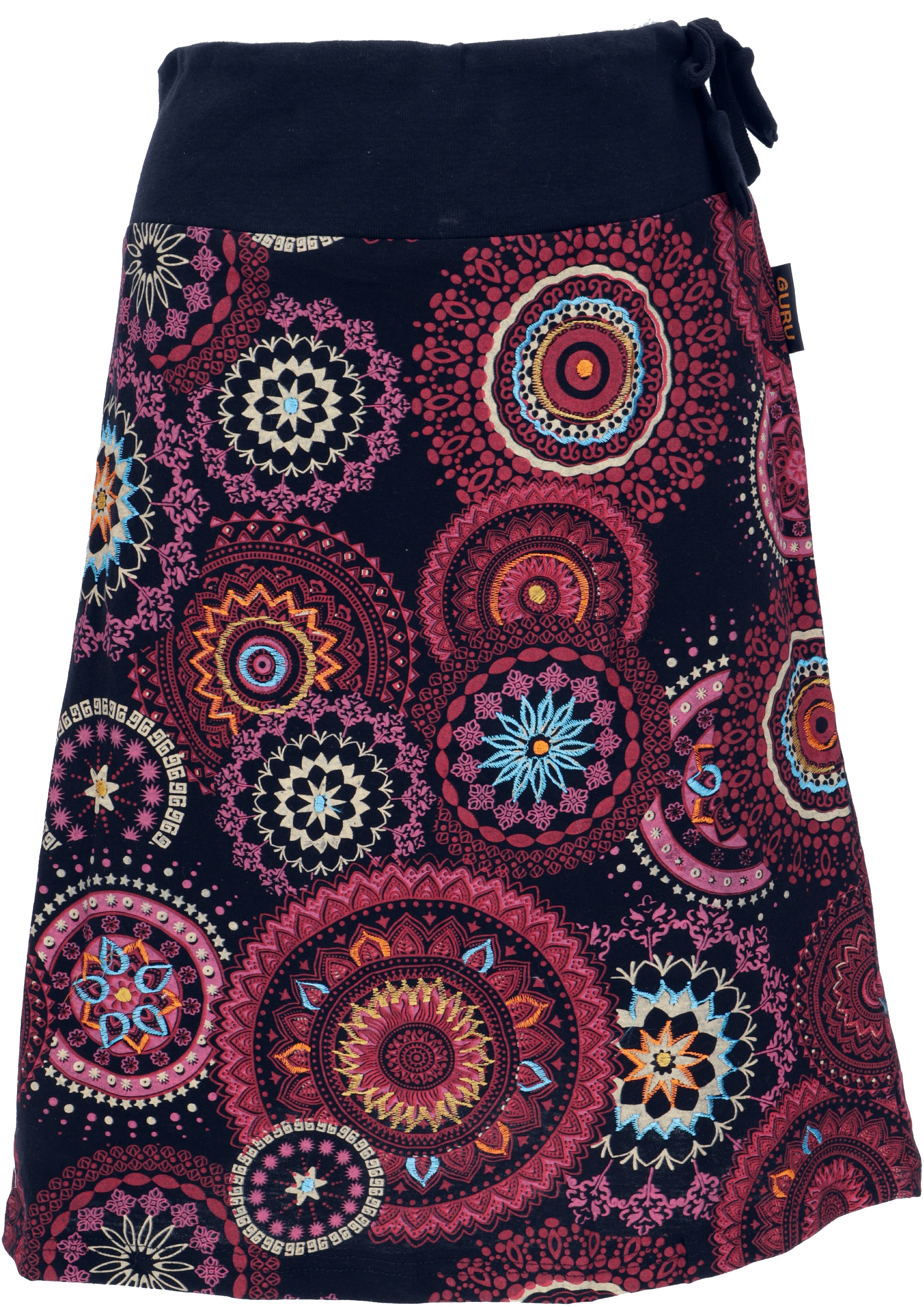 Guru-Shop Minirock Bestickter knielanger Rock, Boho chic, Retro.. alternative Bekleidung – Bild 3 von 5