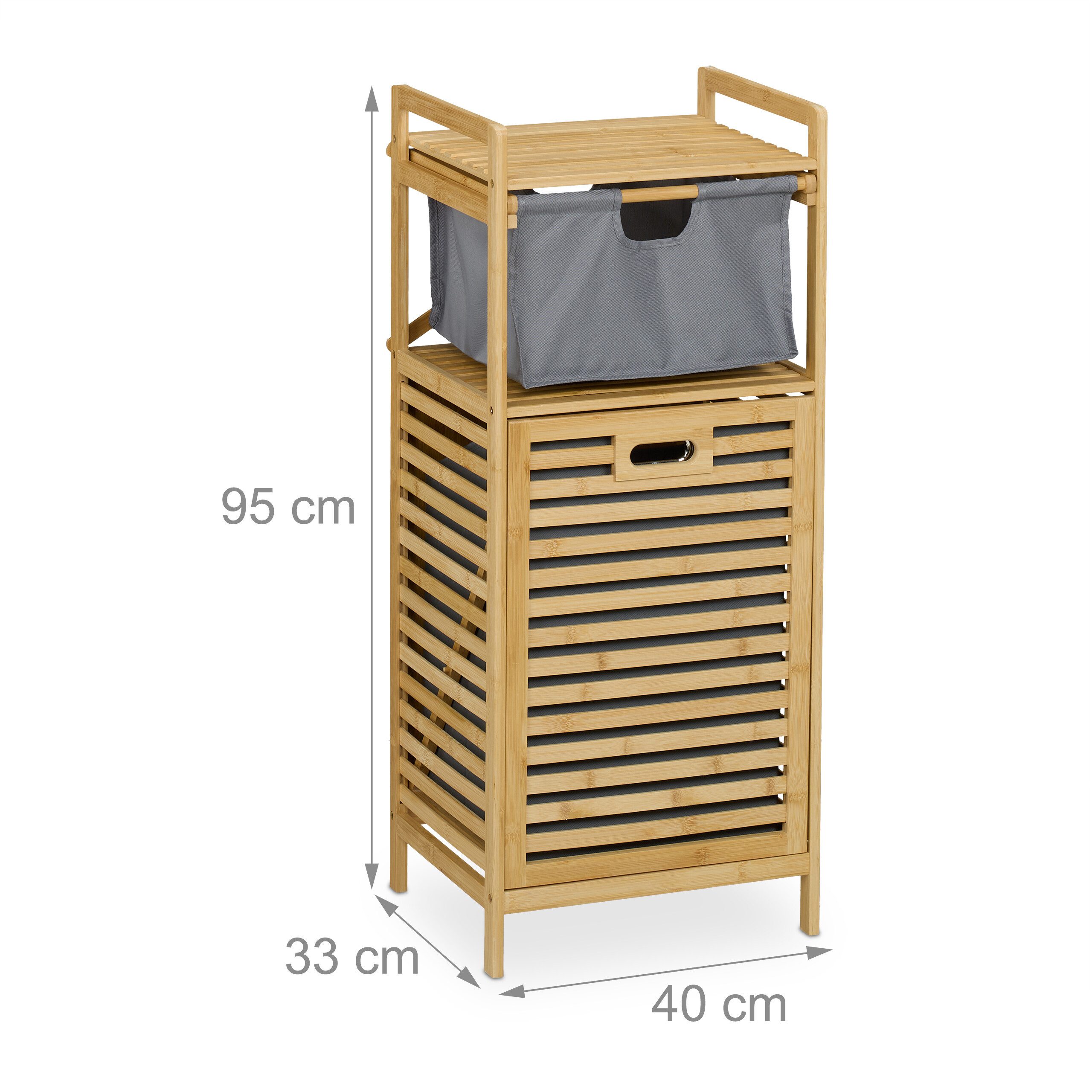 relaxdays Wäschekorb mit Stoffschublade