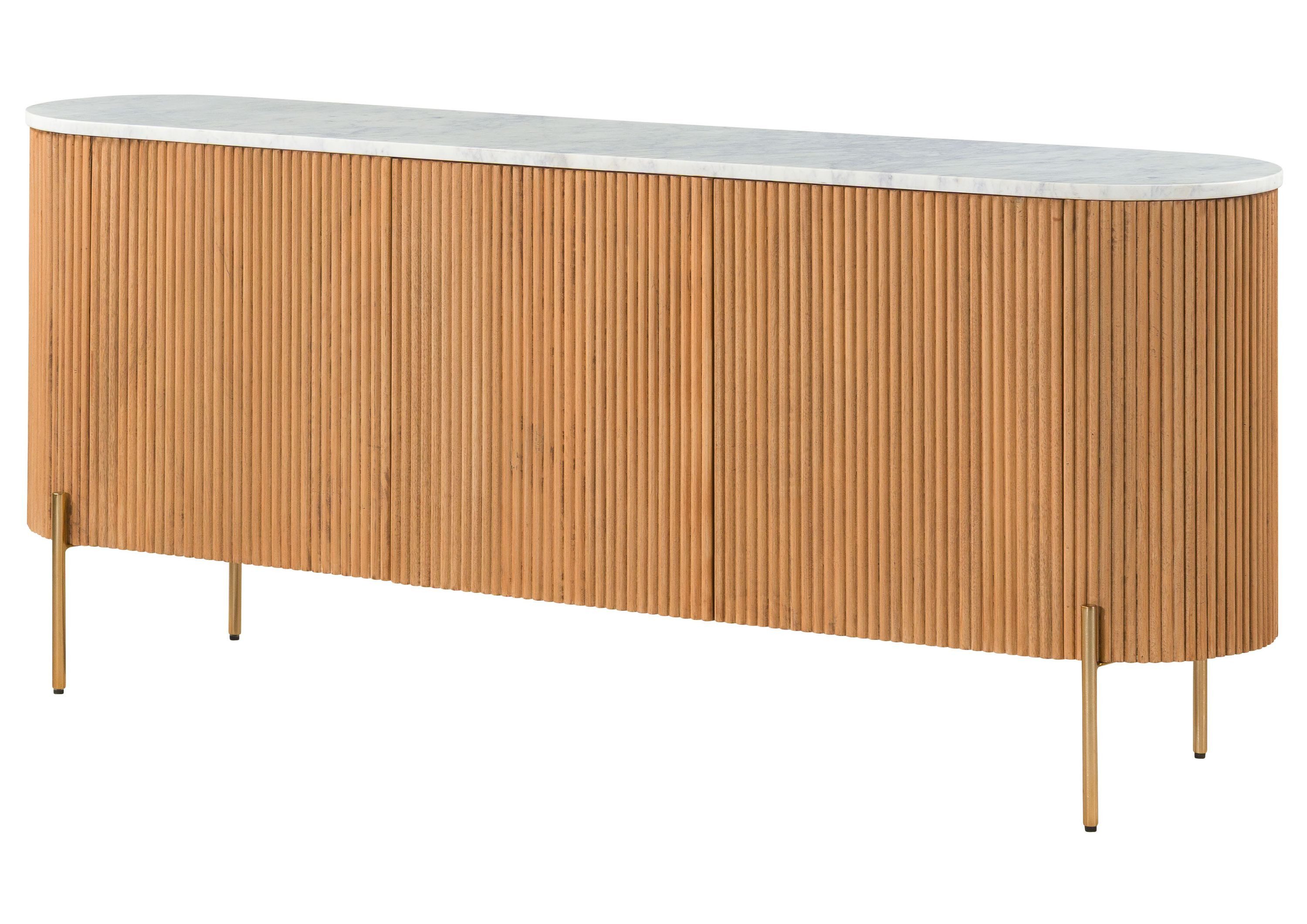 Massivmoebel24 Sideboard BARCELONA Mango Massivholz natur / weiß (Massivholz teilmontiert 70 kg BARCELONA #501), Mango 180x40x76 cm natur / weiß lackiert
