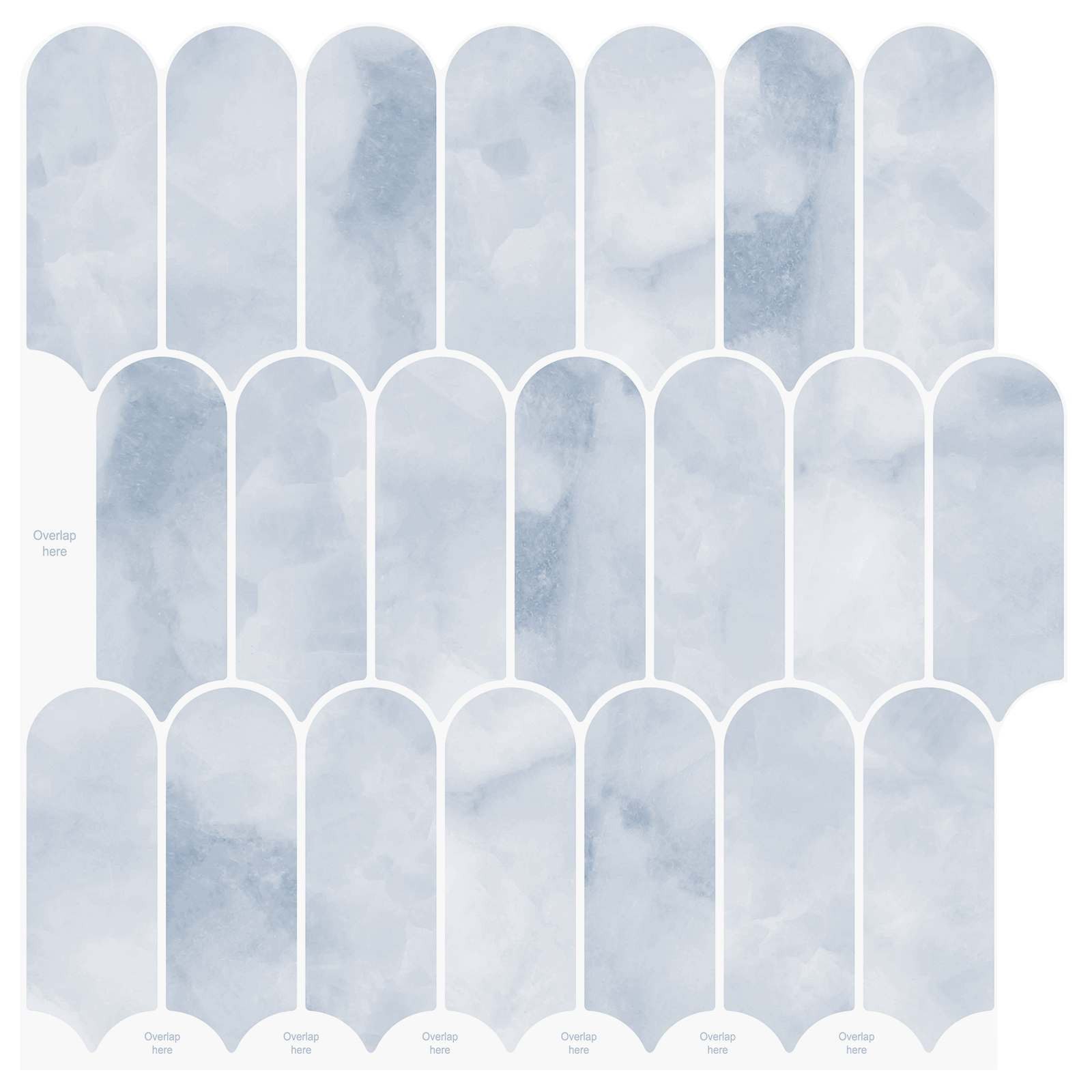 vidaXL Sticker Federfliese 10 pcs Himmelblau 30 x 30 cm Polyurethan und PET, (10-tlg)