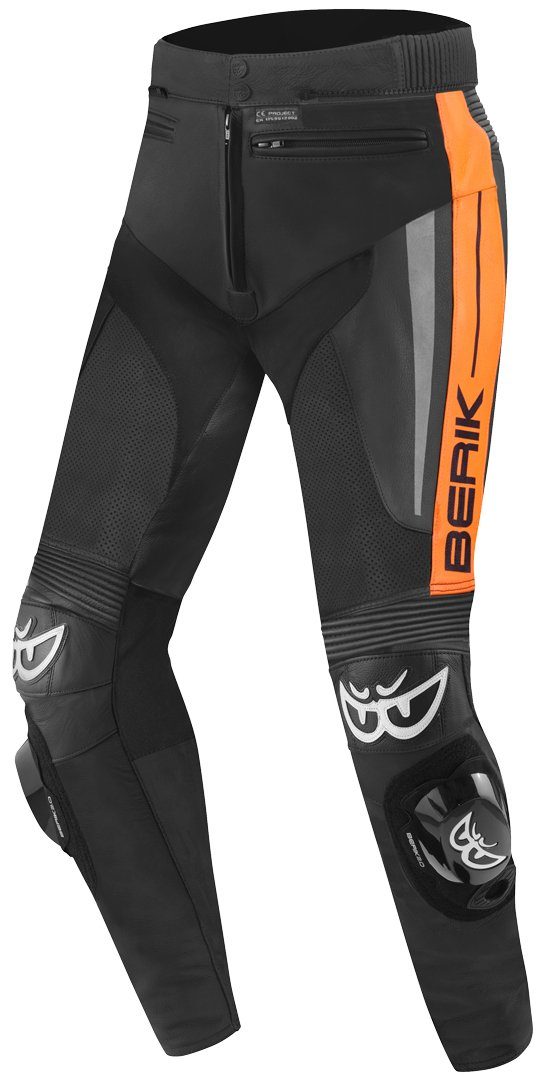 Berik Motorradhose Kendo Motorrad Lederhose Knieprotektoren enthalten,herausnehmbares Innenfutter