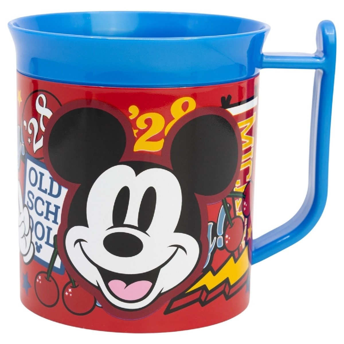 Disney Mickey Mouse Becher - Mikrowellengeeigneter Kunststoffbecher 400 ml – für Kinder, 1-tlg., praktisch und besonders leicht