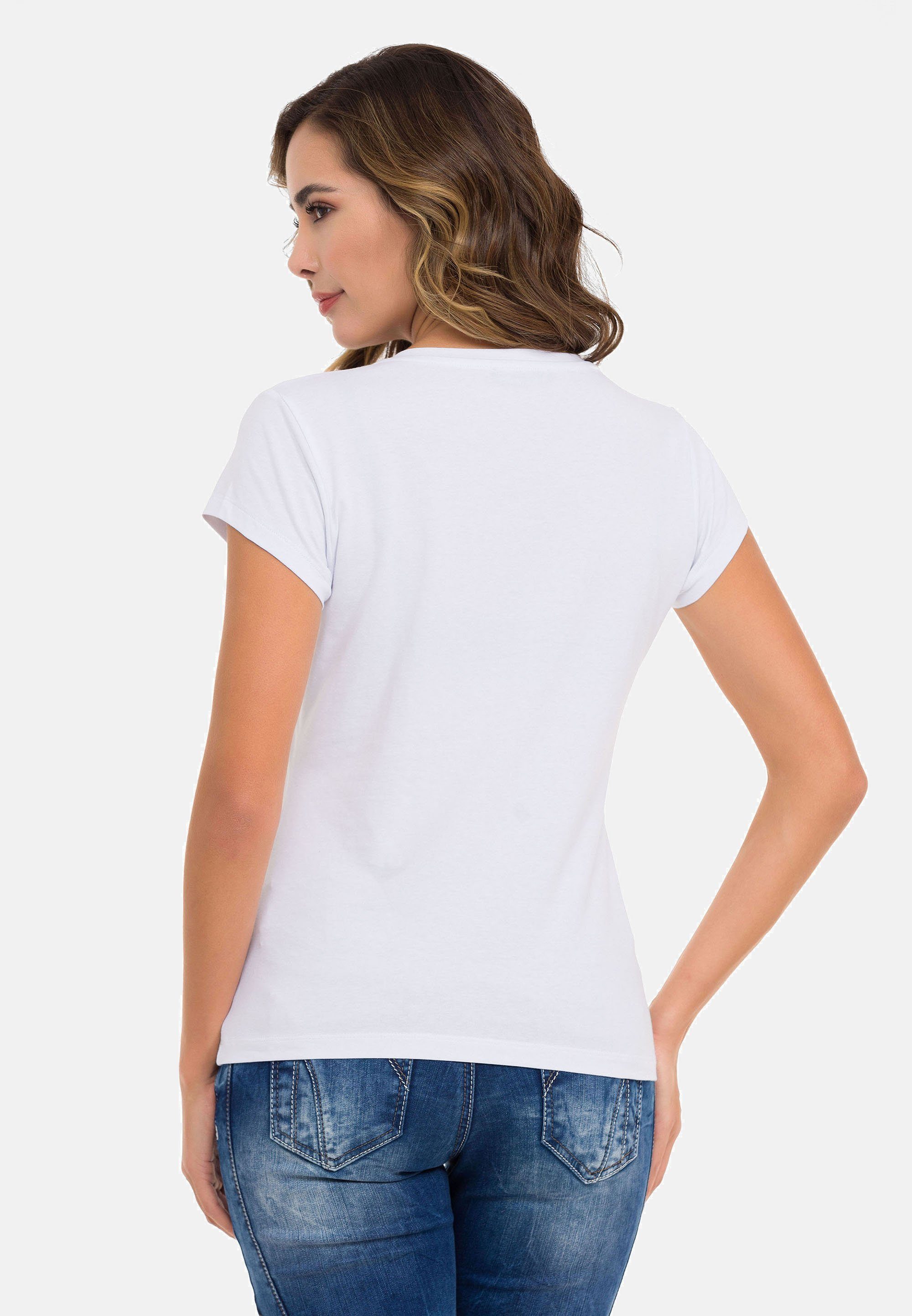 Frontprint & modischem Baxx Cipo mit weiß T-Shirt