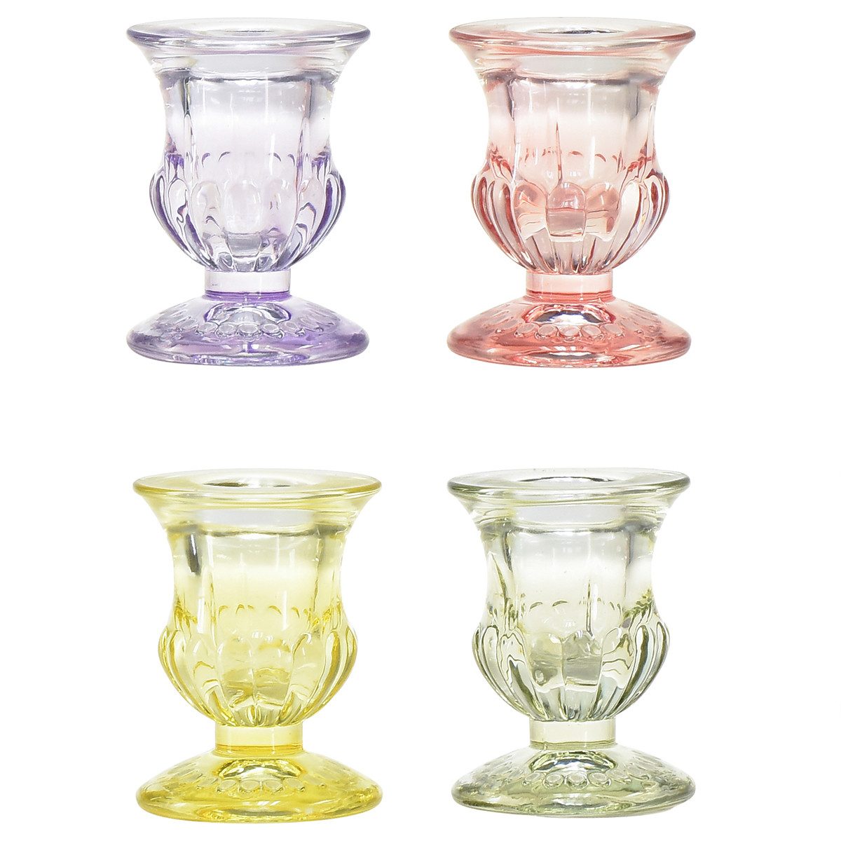 Tischvase Farbige Glaskerzenhalter Ø5cm H6cm Set 4 bunt
