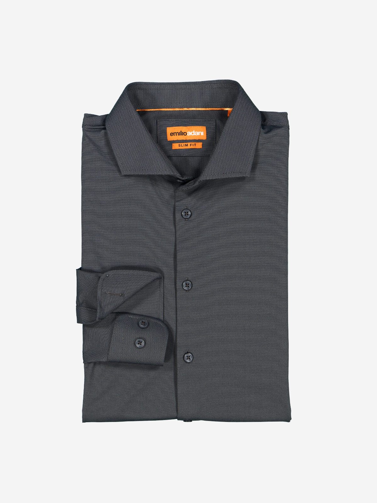 emilio adani Langarmhemd emilio adani Herren Funktions-Hemd langarm, Anthrazit