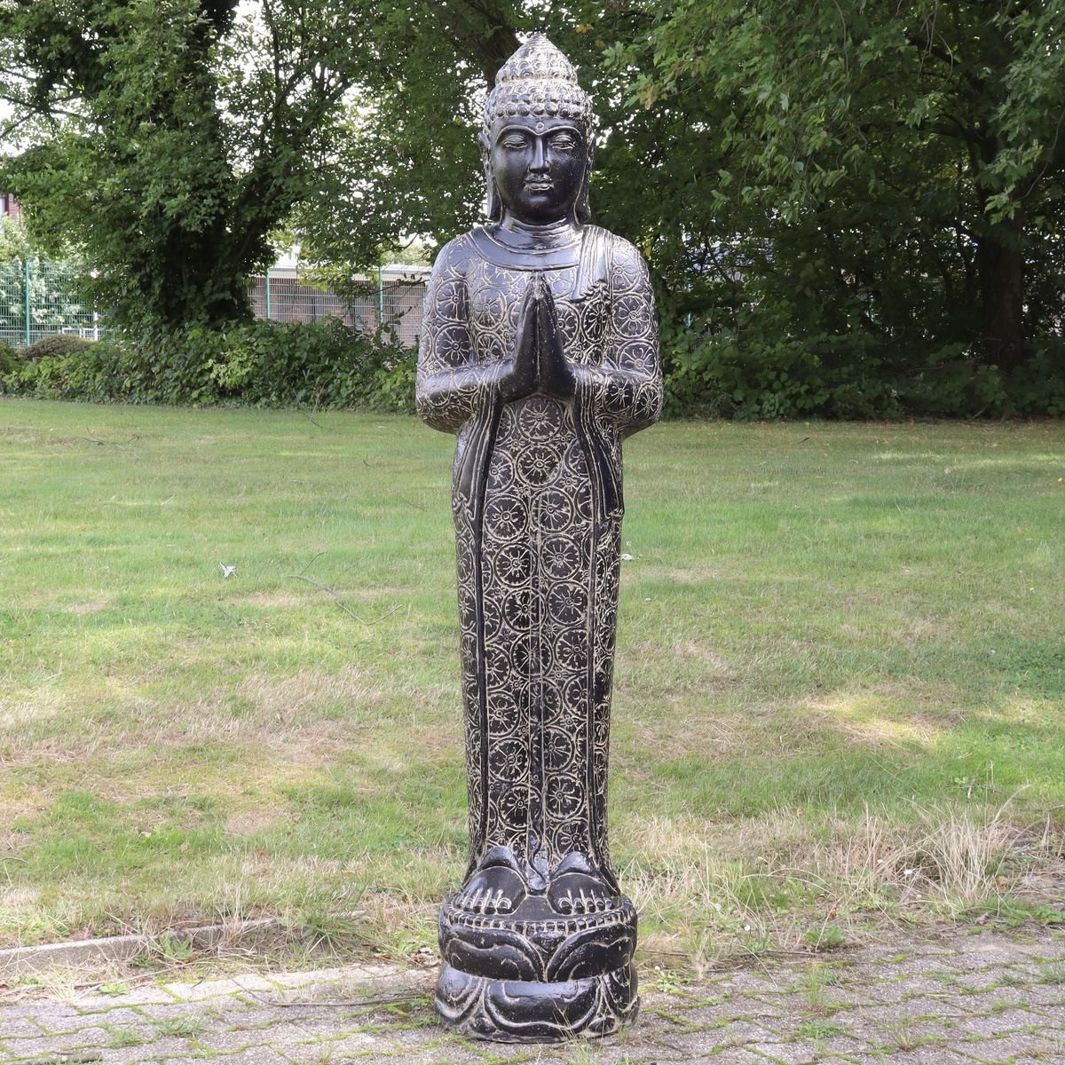 Oriental Galerie Dekofigur Stehender Buddha Garten Steinfigur GRC 180 cm (1 St)