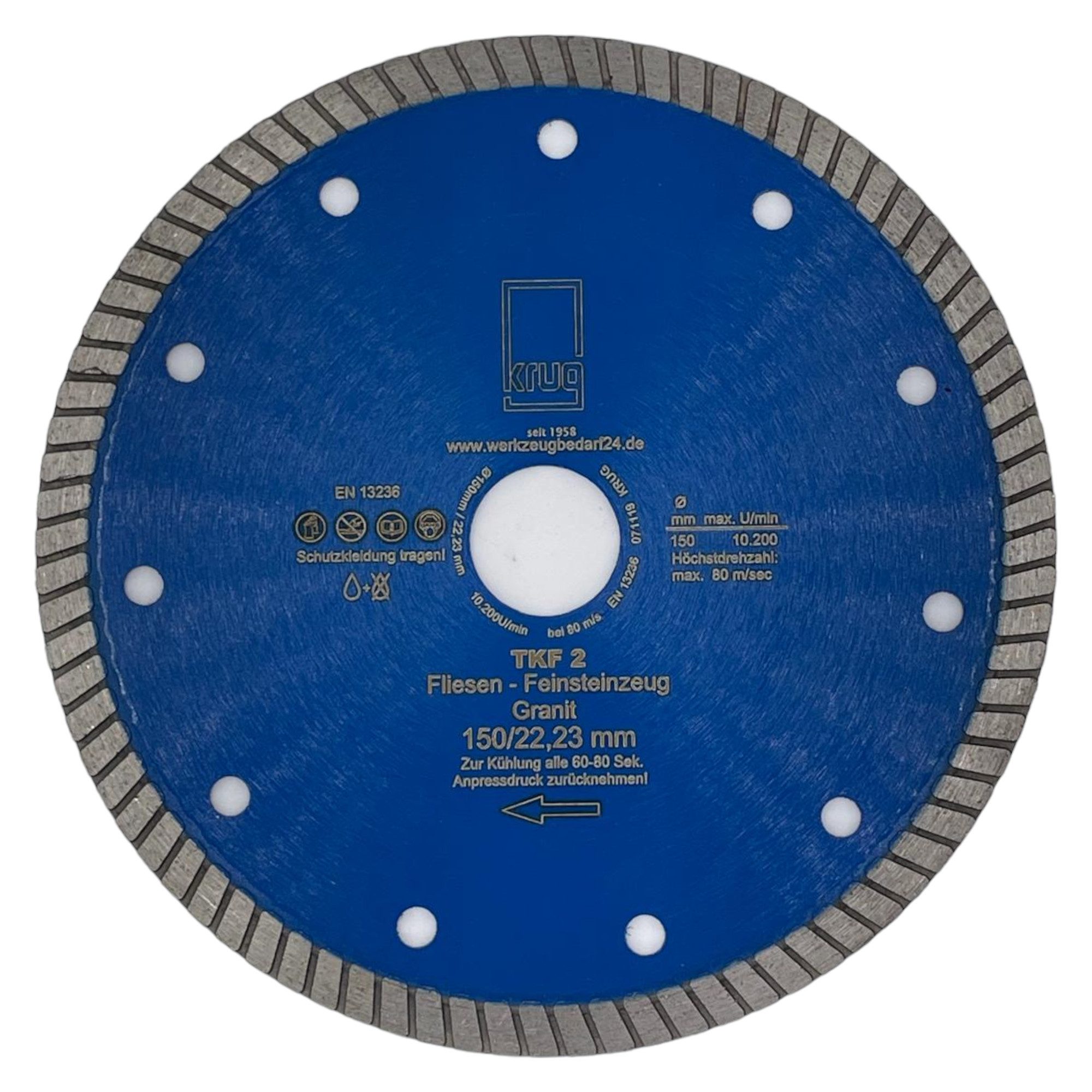 Trennscheiben Diamantscheibe Fliesen Premium Turbo 150 mm für Fliesen, Keramik