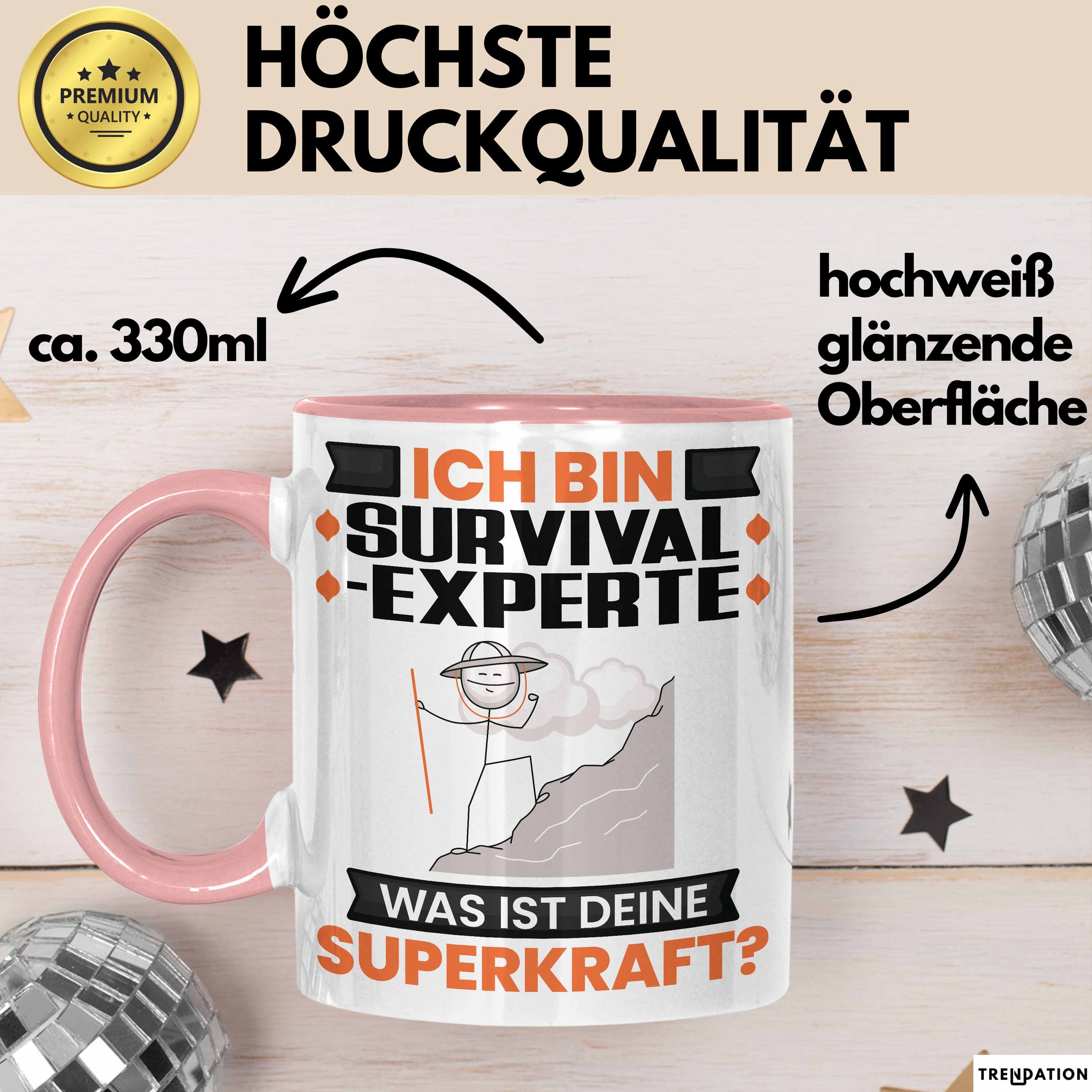 Trendation Tasse Survival-Experte Tasse Geschenk für Survival-Experte Geburtstag Lustig, Keramik