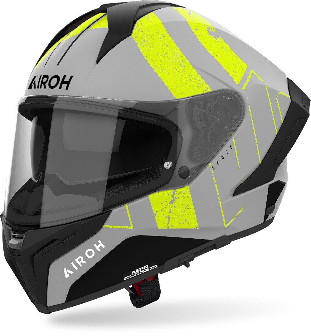 Airoh Motorradhelm Matryx Scope Helm, Notfallsystem-Polsterung (EQRS),integriertes Sonnenvisier