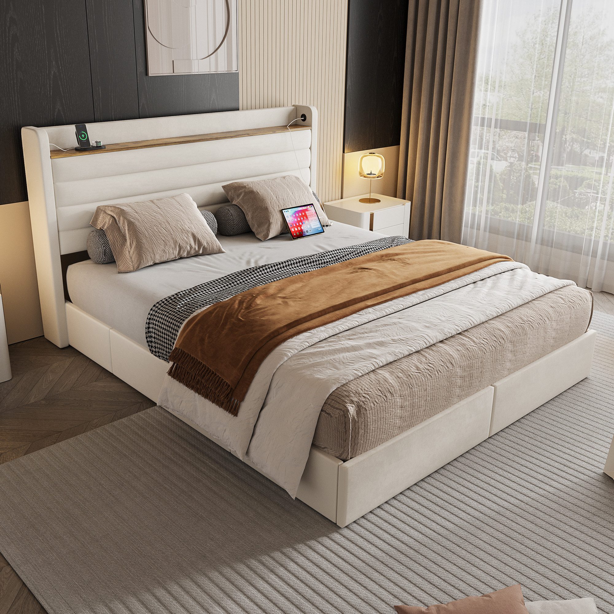 STILVORA Polsterbett Doppelbett 160x200 mit Stauraum günstig online kaufen
