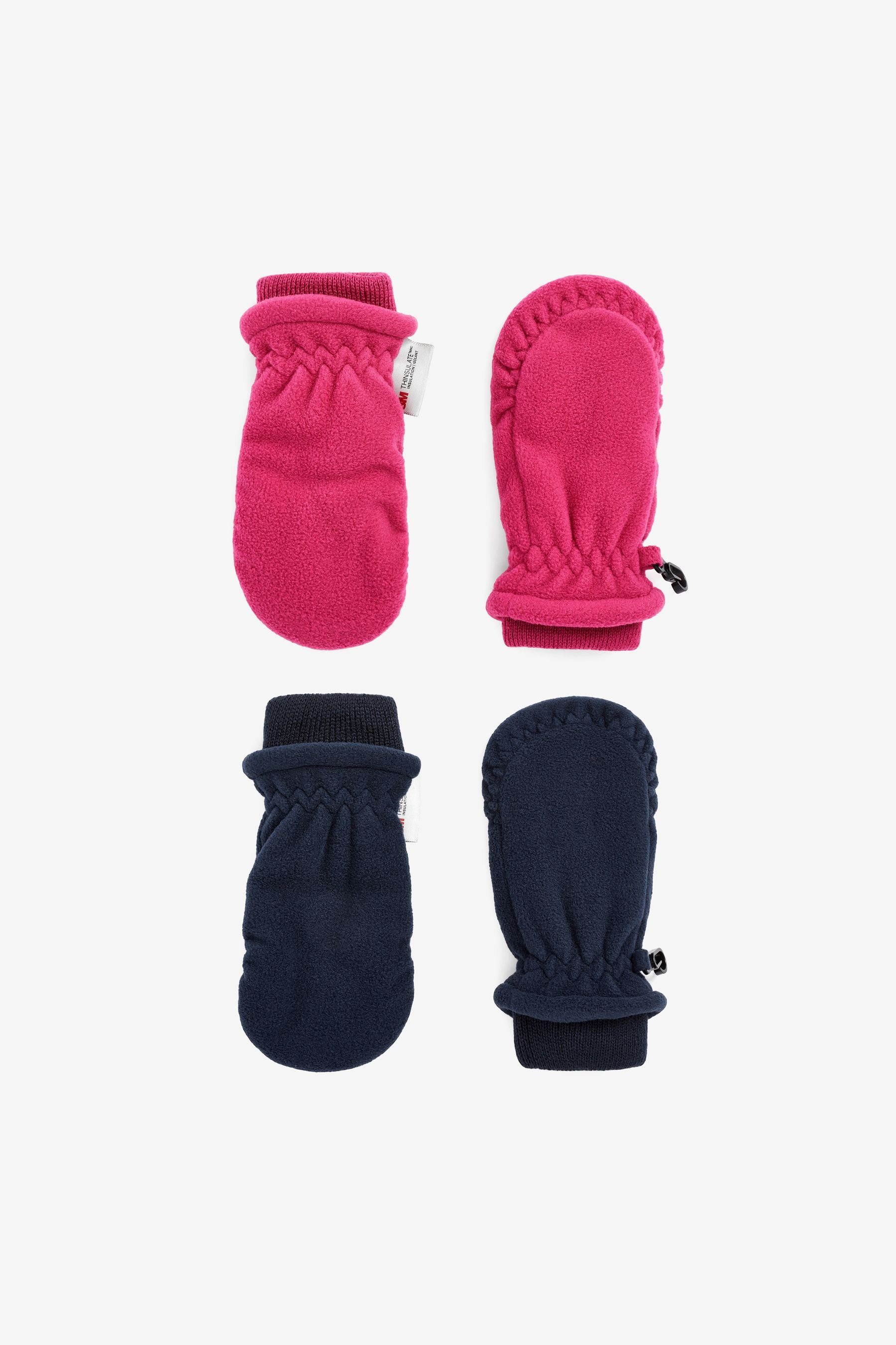 Outburst Baby-Fausthandschuhe Mädchen – Pink Mit Glitzer & Blumen-Stickerei, Größe 3, Fleece-gefüttert