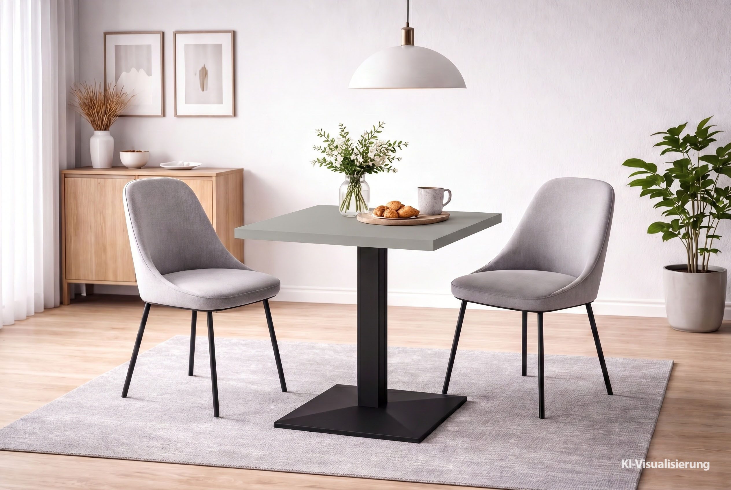 Mäusbacher Bistrotisch Big Bistro Metall, Quadrat-Säulengestell, eckige Platte BHT 70x75x70 cm